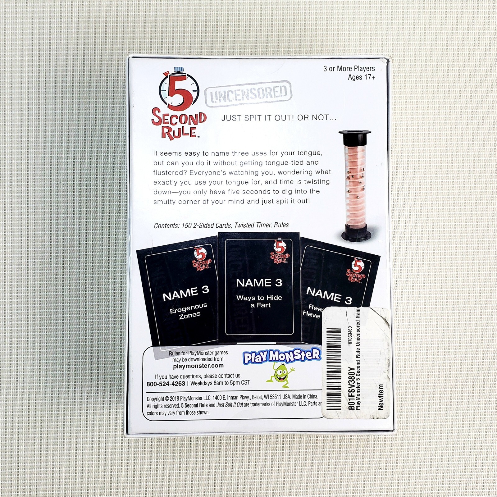 5 Second Rule Game Uncensored Adult Party Game Risque Fun NEW Sealed