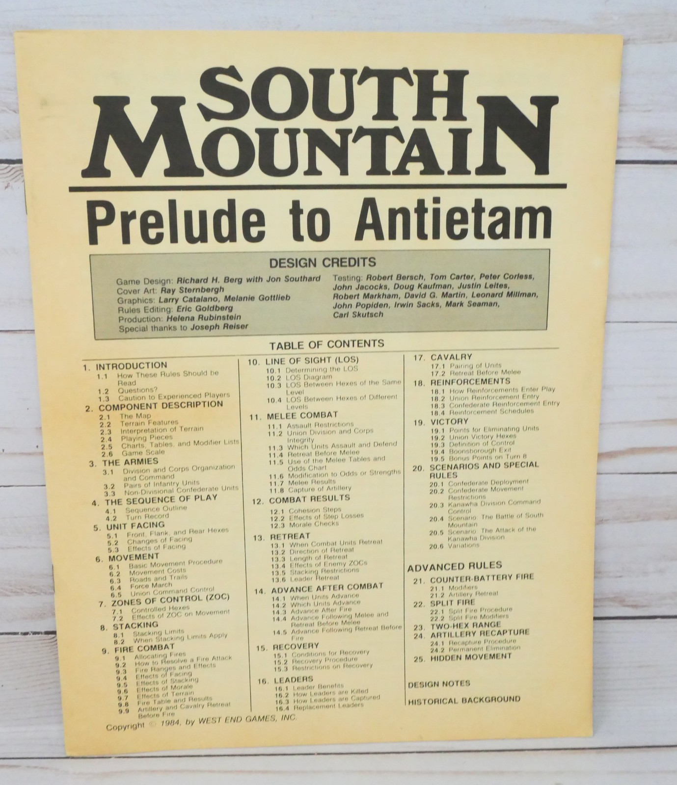 West End Games, South Mountain: Prelude to Antietam, Complete – Unpunched
