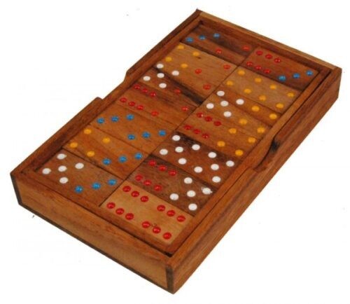 Ethical Wooden 28 Piece Thai Dominoes Domino Boxed Set Travel Board Game