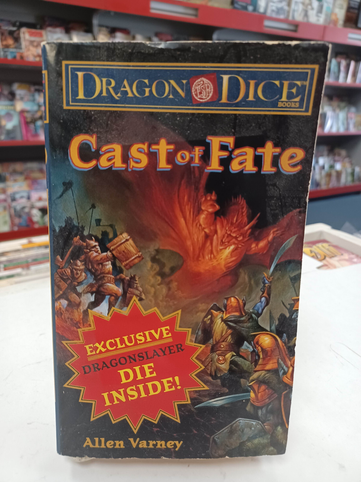 DRAGON DICE Cast of Fate Novel w/ DRAGONSLAYER DIE ~ D&D Dice Game by TSR