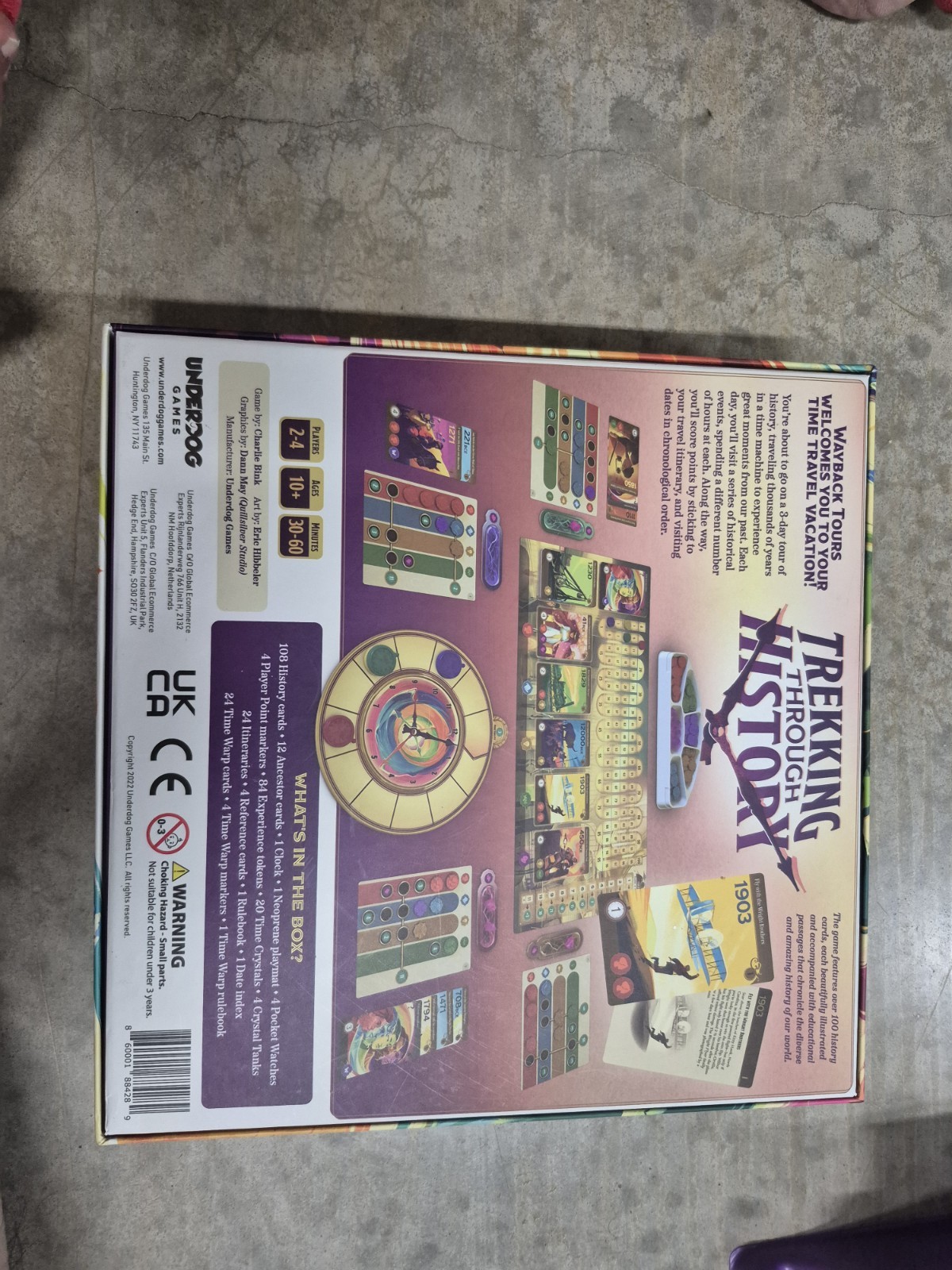 Trekking Through History Board Game by Underdog Games Excellent Complete 2022