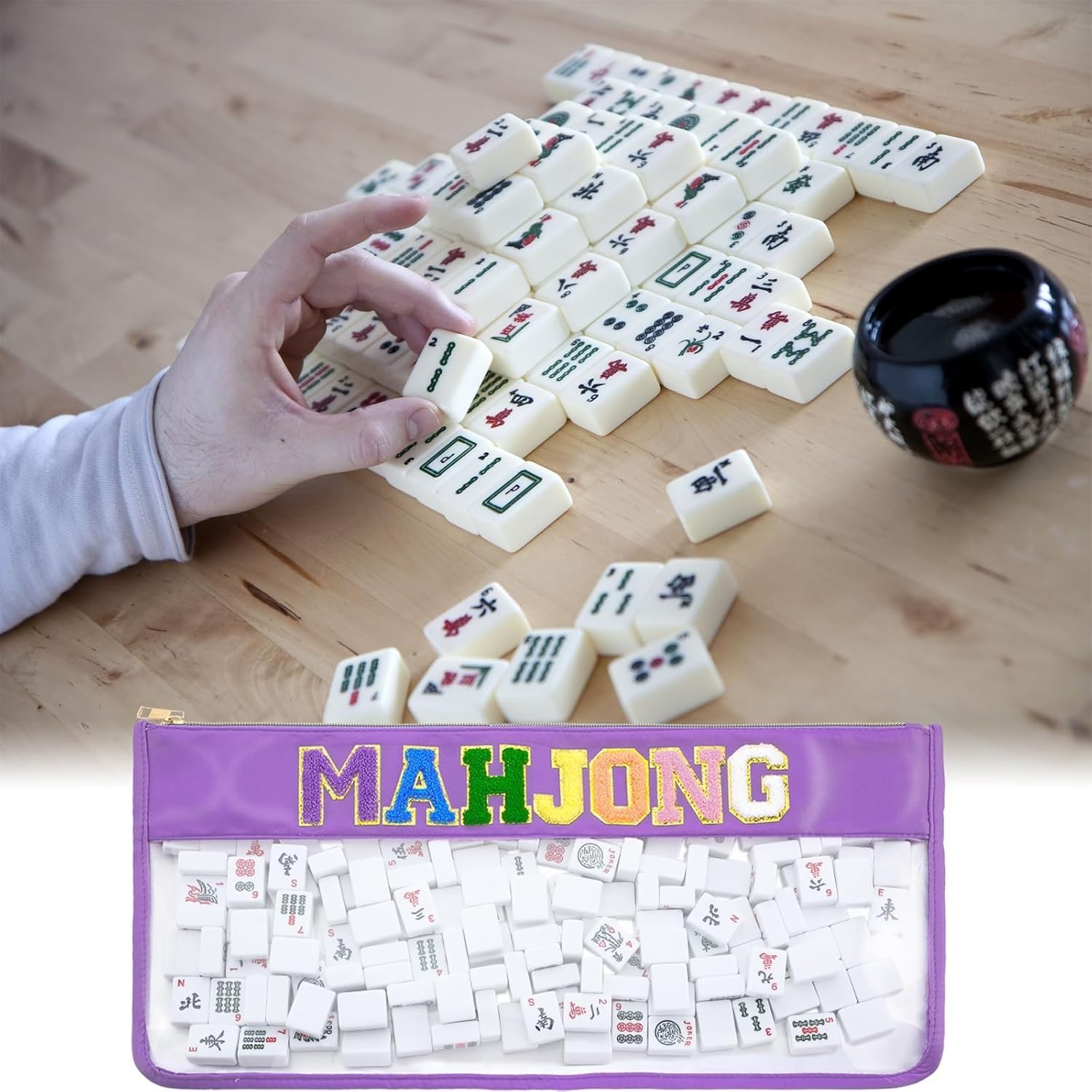 Durable Mahjong Storage Bag with Elegant Zipper – Perfect for Organizing Tiles