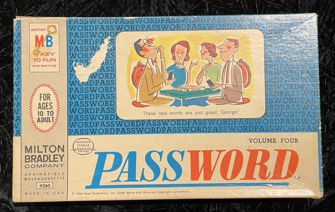 Vintage Milton Bradley Password Game Volume Four 4 (1964) #4260 Used Complete