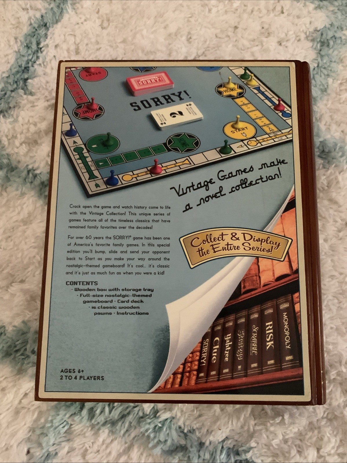 Vintage Game Collection Sorry! Library Bookshelf Game Limited Edition See Pics