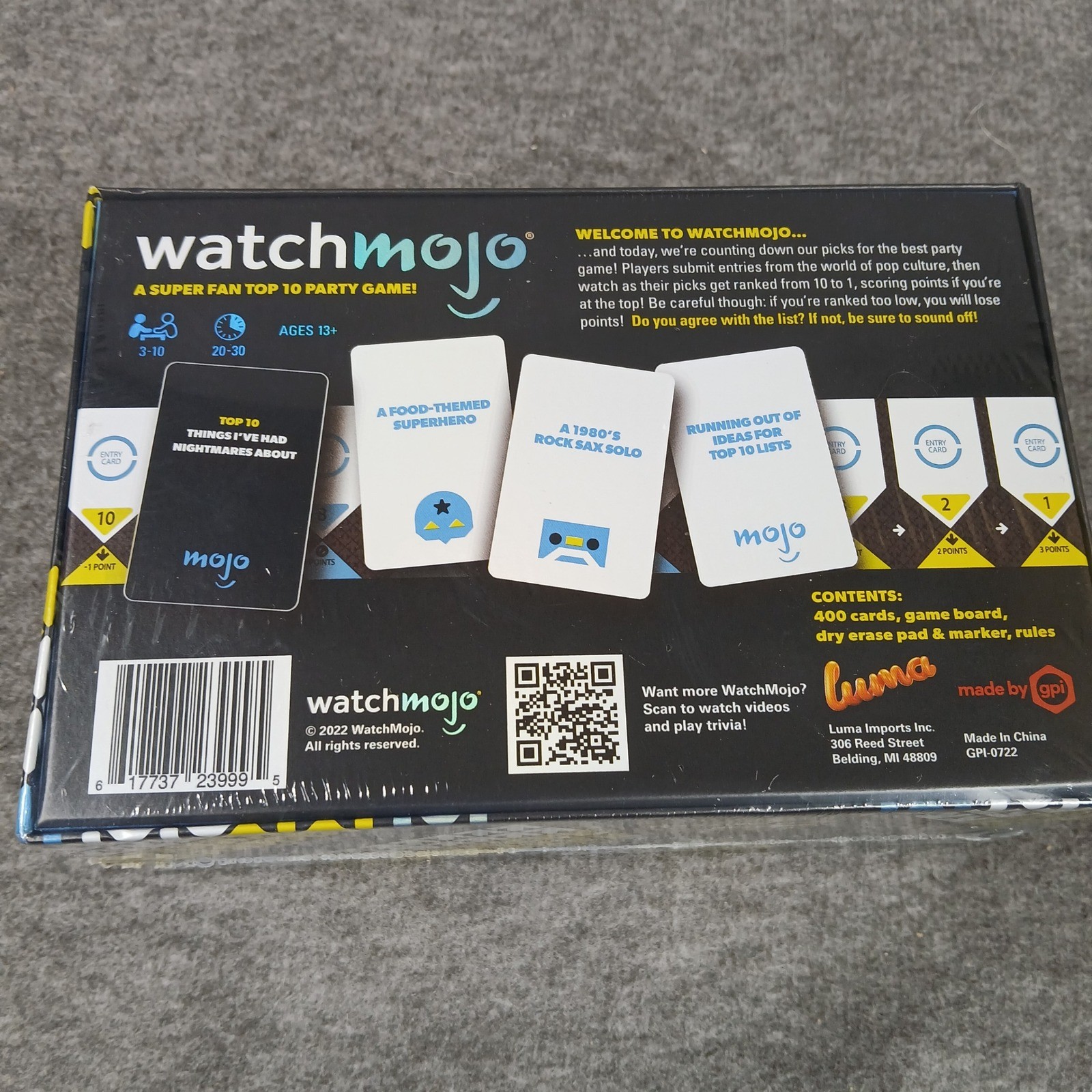 WatchMojo A Super Fan Top 10 Party Game Unisex OS Black Pop Culture Card Game