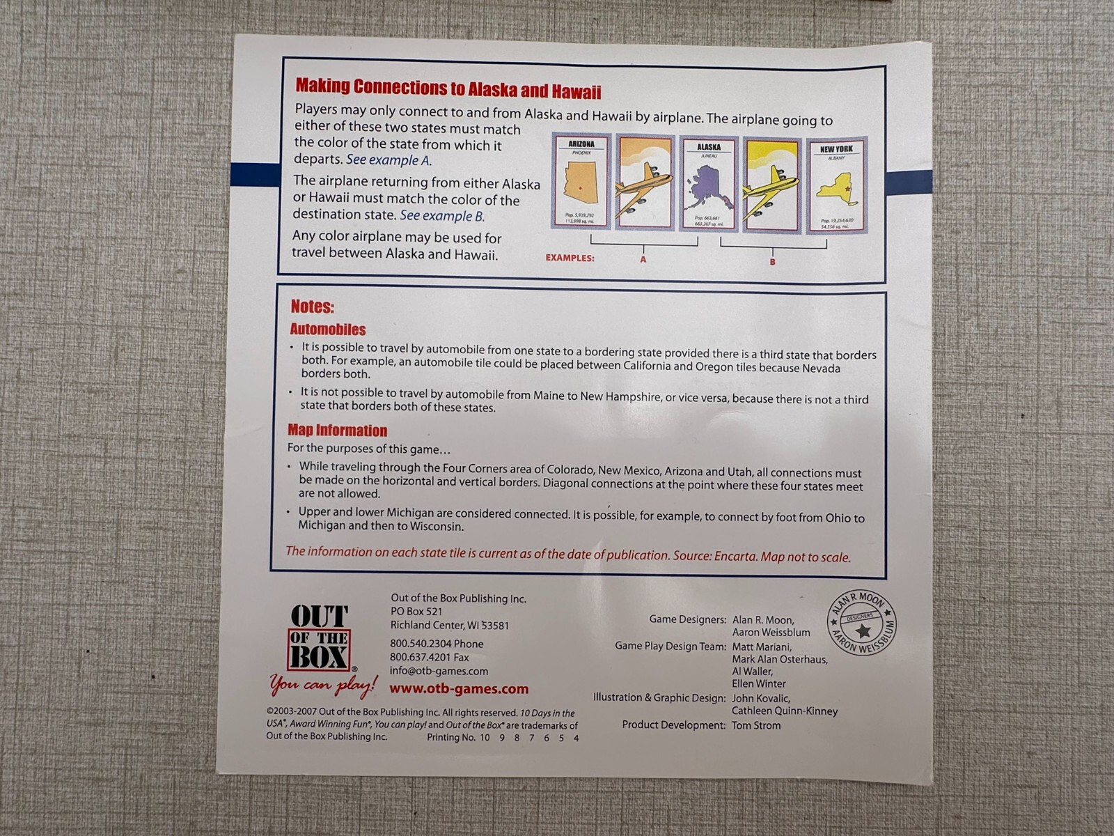 10 Days in the USA – Out of the Box – Excellent Condition 100% Complete 2007