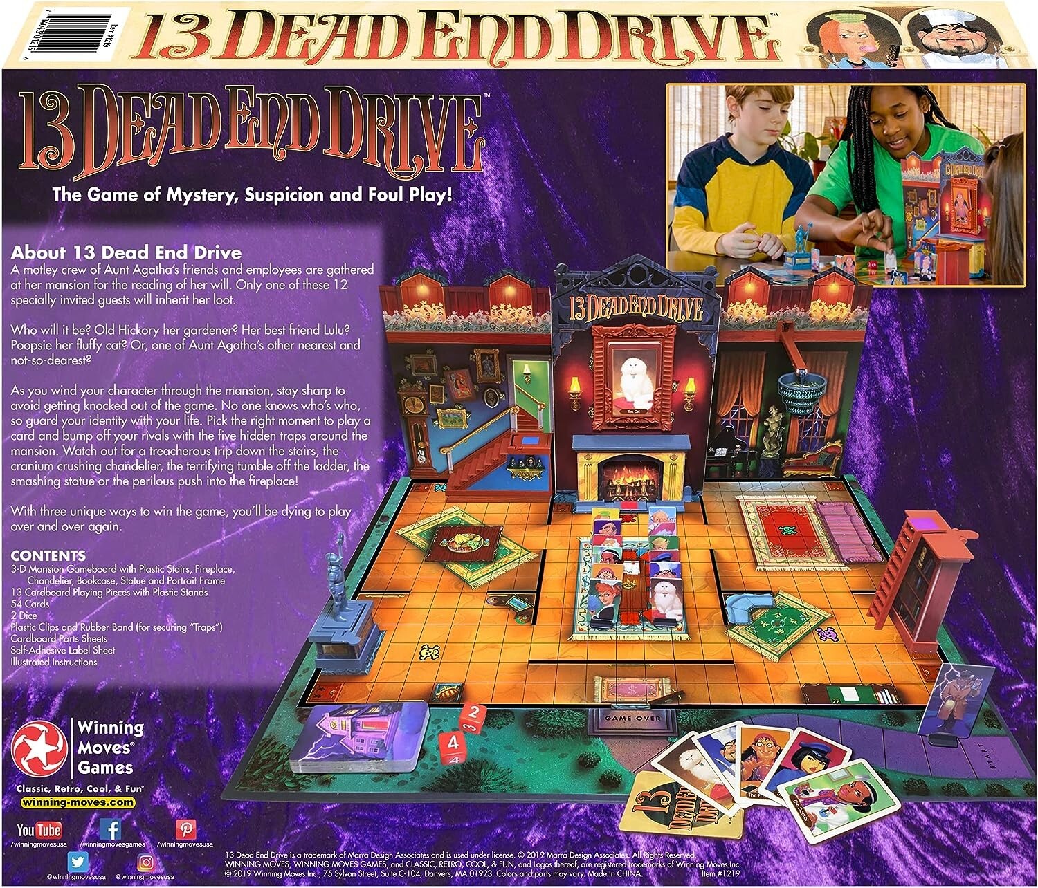 13 Dead End Drive Board Game Milton Bradley -Family Game Night Kids & Adults