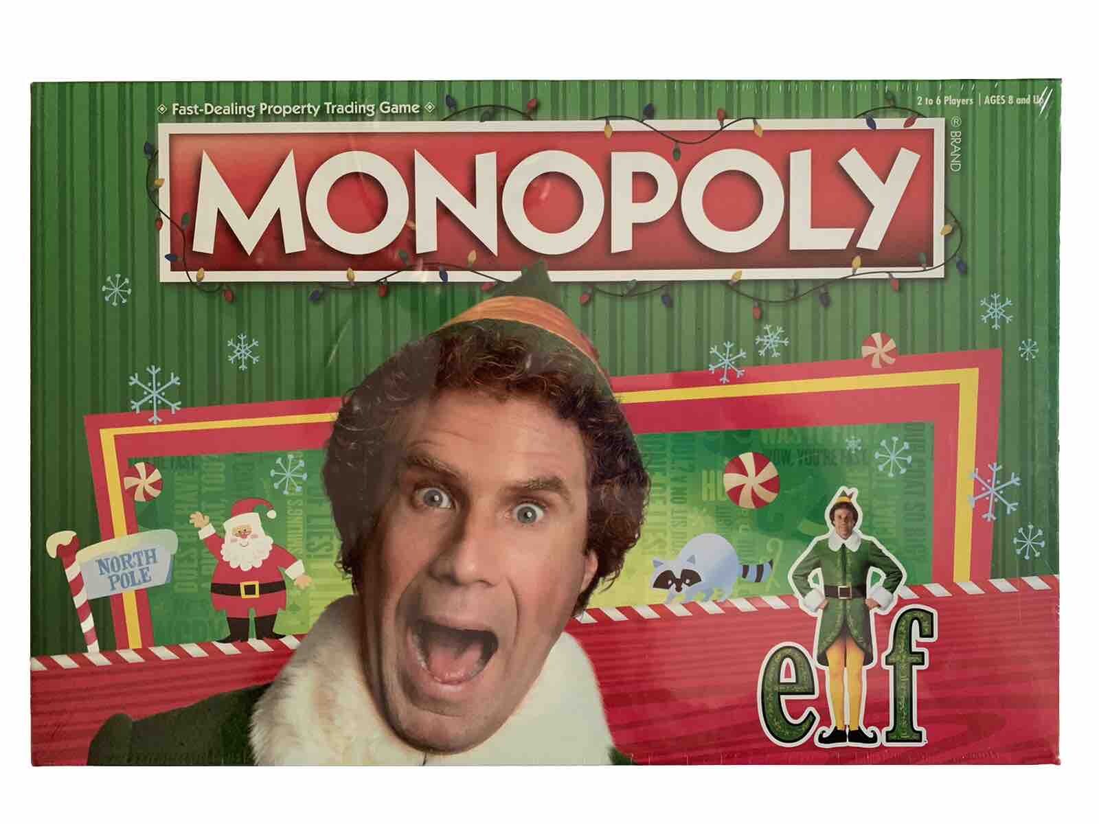 ELF MONOPOLY Game Age 8+ 2-6 Players 60+ Minutes Factory Sealed New Will Ferrell