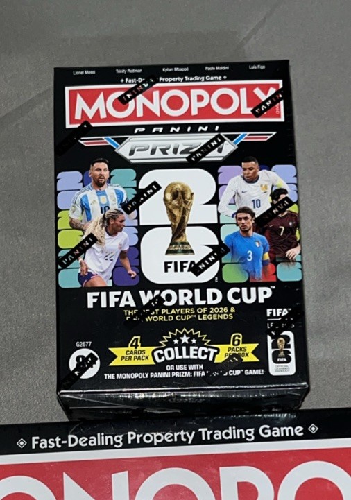 Monopoly Panini: Prizm FIFA World Cup Board Game (2026)- 2 BOOSTER BOXS 2 GAMES
