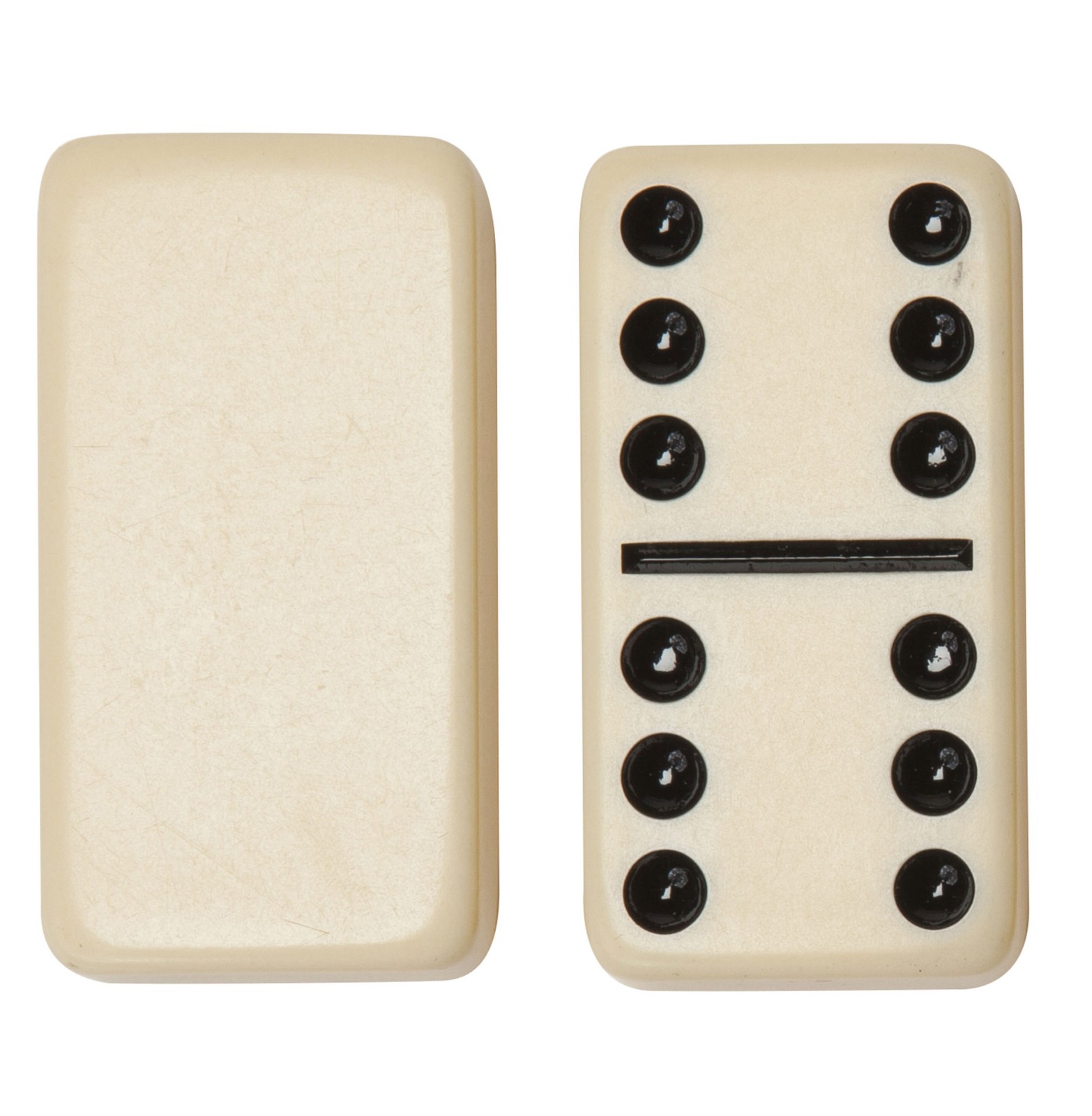 WE Games Double 6 Dominoes – Ivory Tiles with Bag