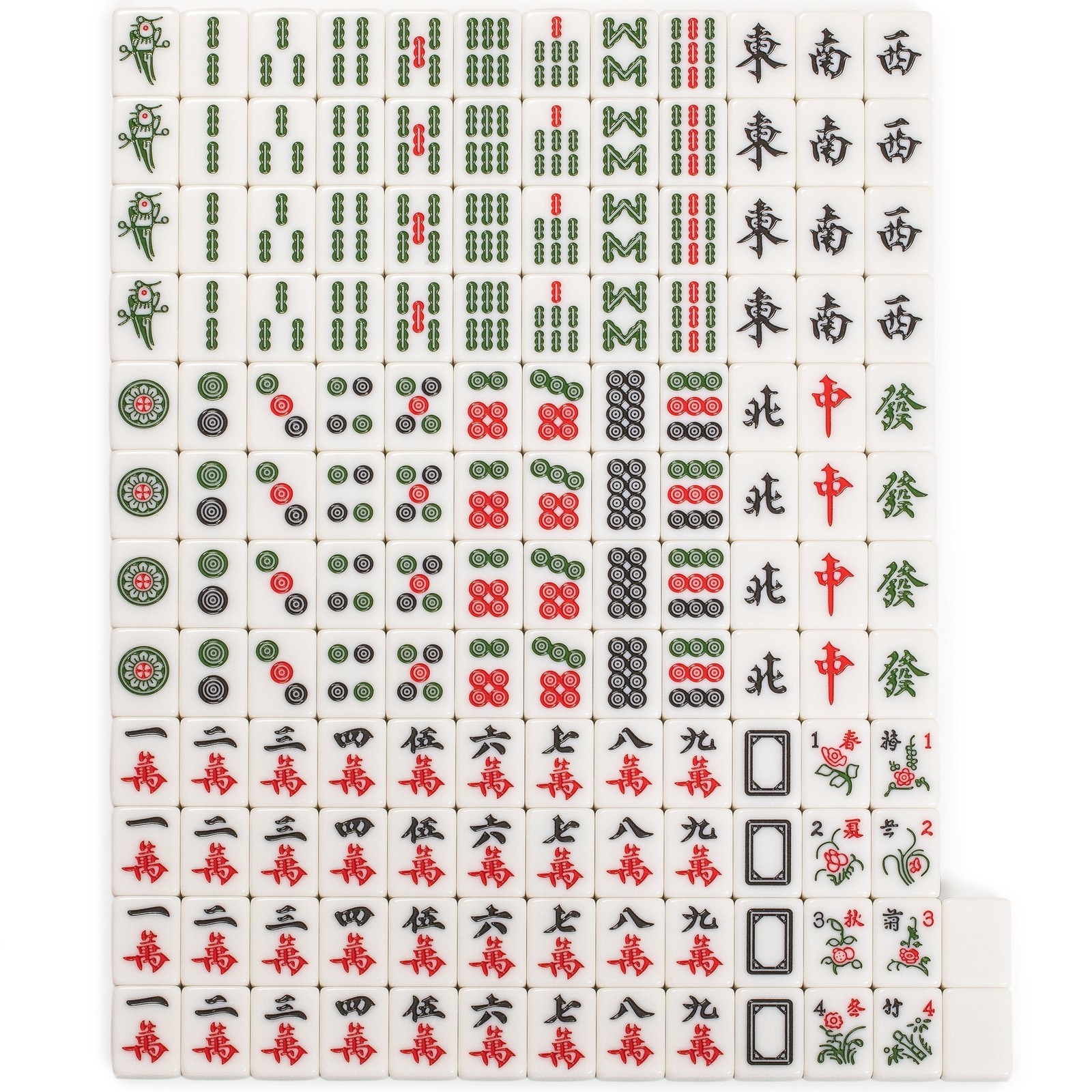 Chinese Mahjong Set, “Emerald Weave” with 146 Large Tiles