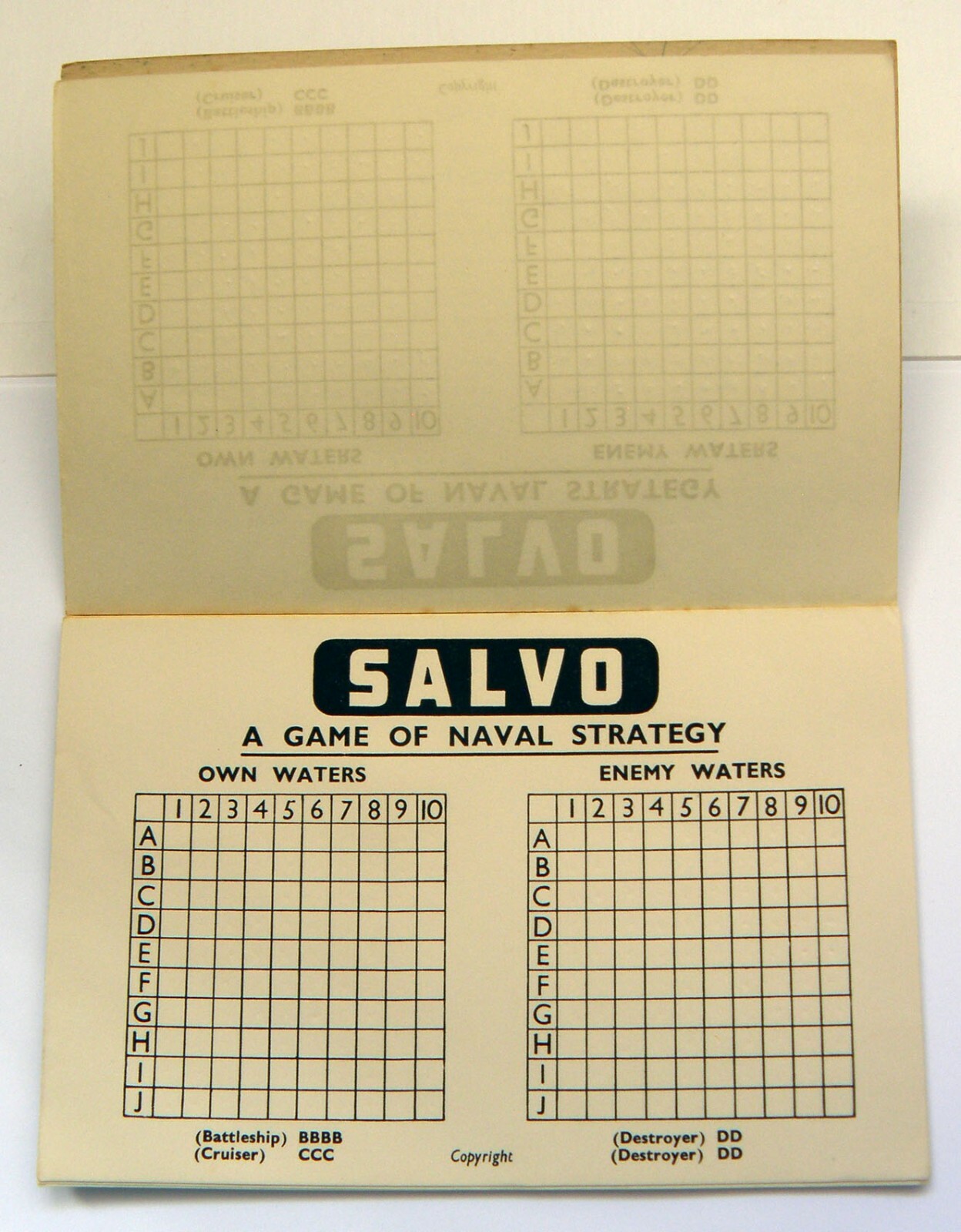 Salvo A game of Naval Strategy for Two Players c.1950s – 60s