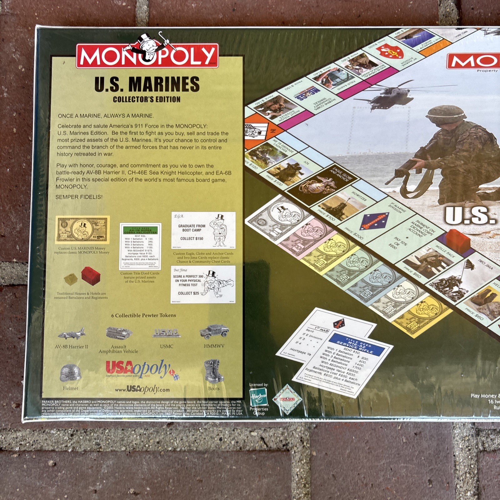 Monopoly US Marines Board Game Military 2005 Collector’s Edition New Sealed
