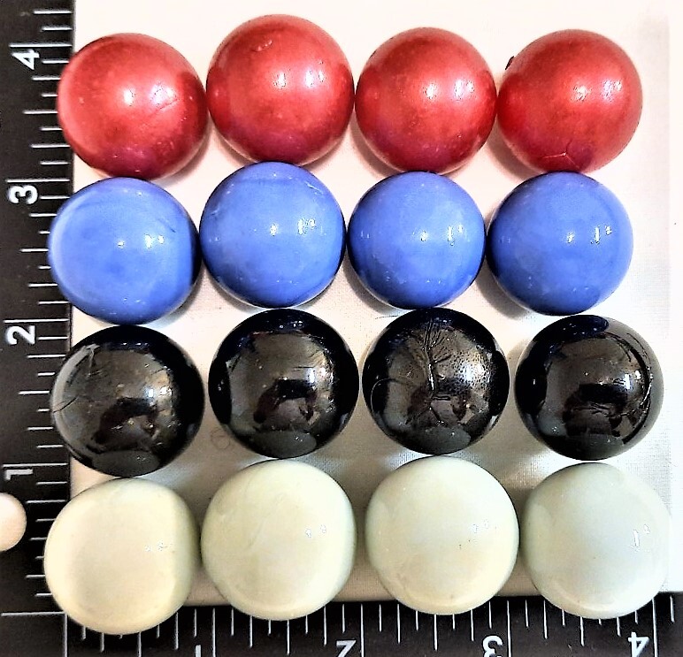 1 INCH 16 Opaque 25mm 4 each 4 Four Colors Solid Glass Marbles Balls Free Ship