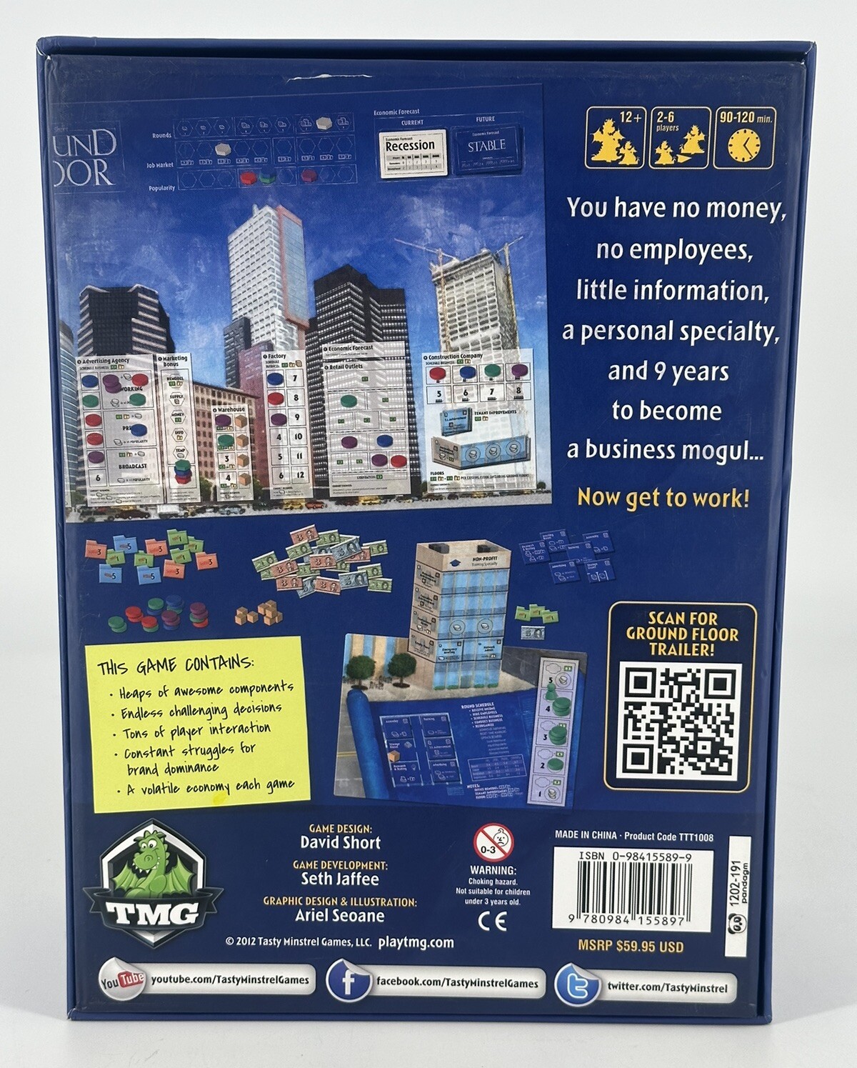 Tasty Minstrel Business Boardgame Ground Floor Open Box Rare Game Fast Ship