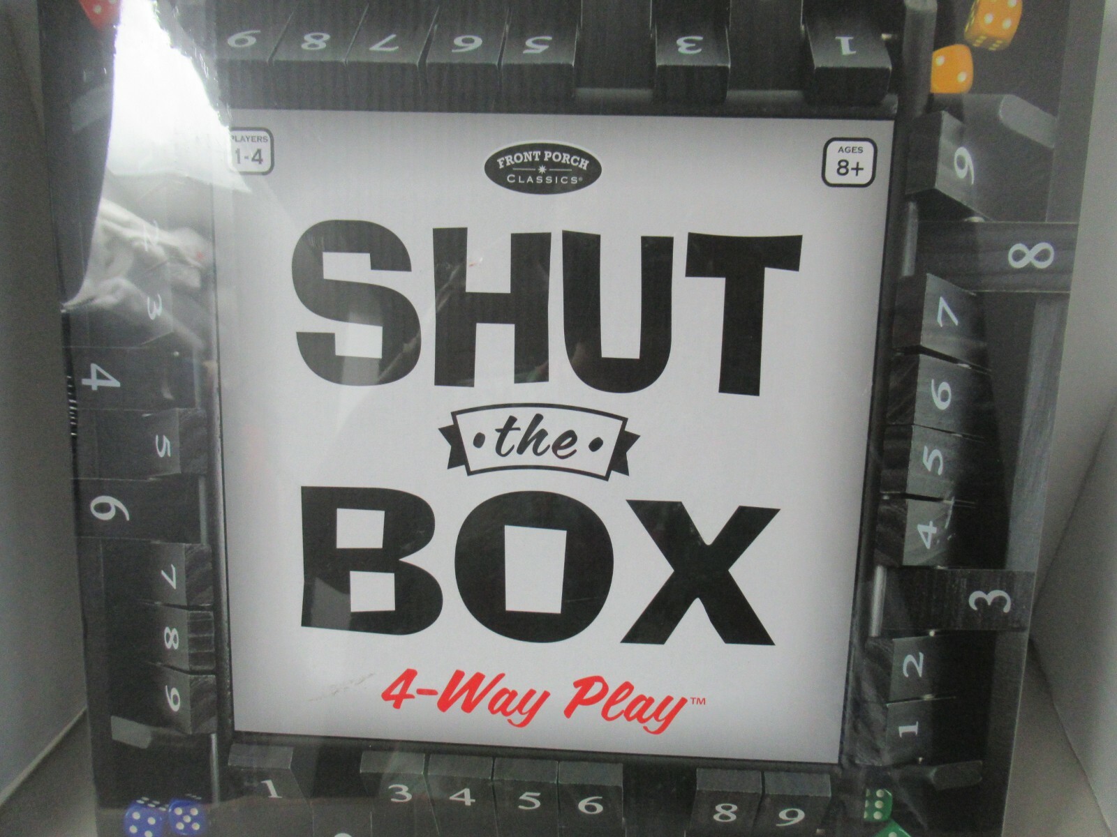 Front Porch Classics “Shut the Box” 4-Way Play Ages 8+ 1-4 players New IN BOX
