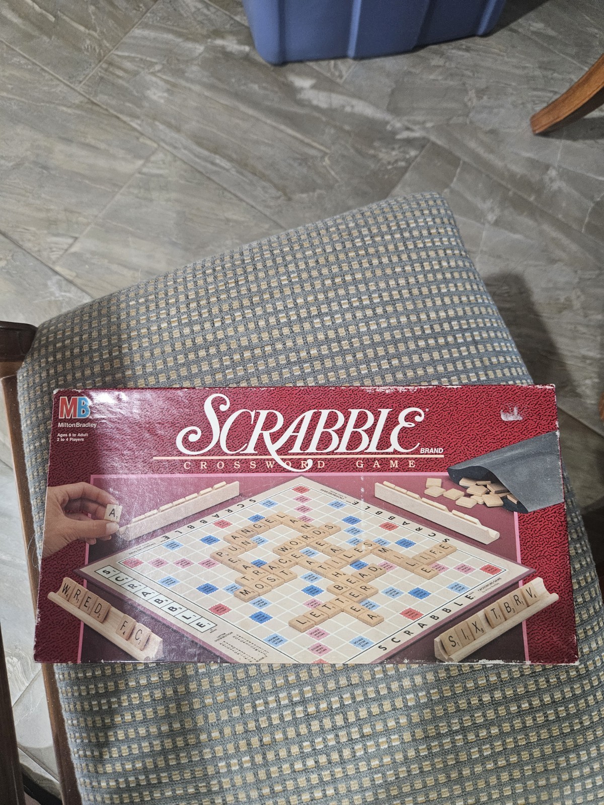 Vintage 1989 Scrabble Crossword Game Classic Wood Tiles Game Complete