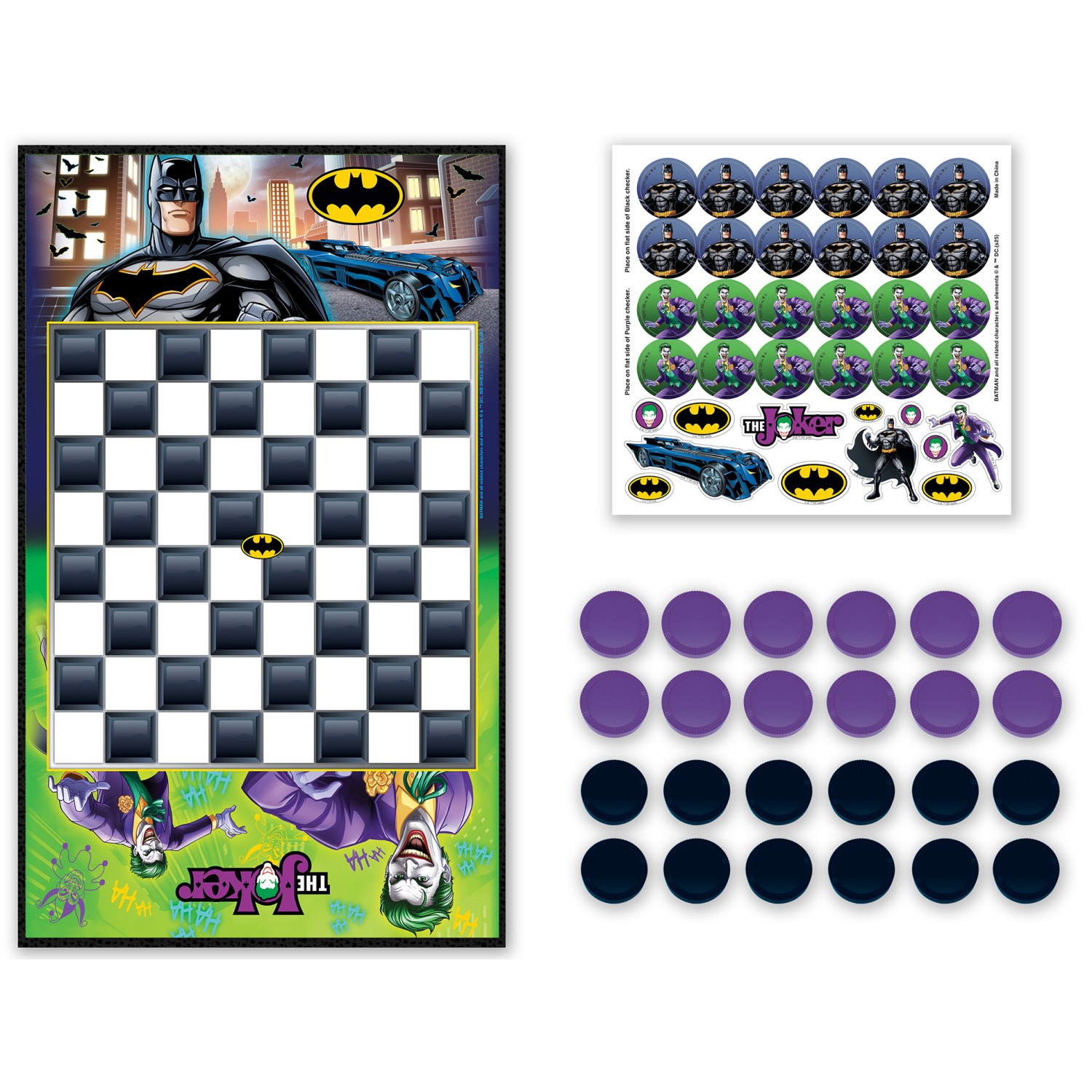 MasterPieces – Batman vs Joker – Officially Licensed Checkers Board Game