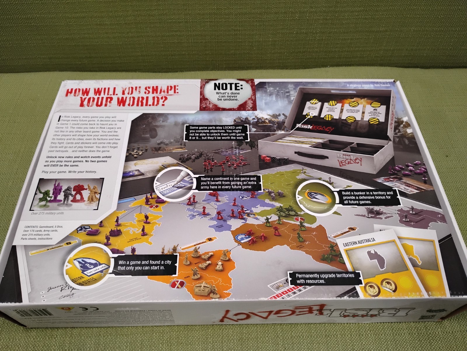 Risk: Legacy. New Board Game. Adaptive Changing Board. 3-5 Players, Ages 13+