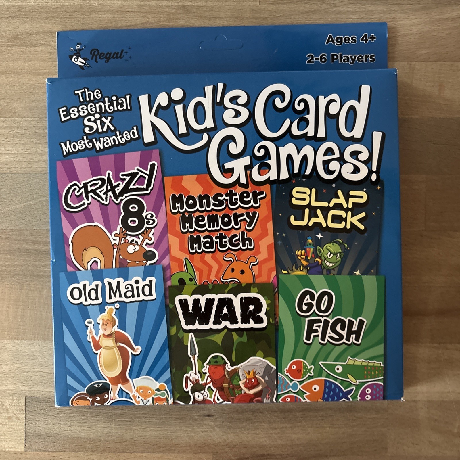 Regal Games Card Games for Kids – Go Fish, Crazy 8’s, Old Maid, Slap Jack, NEW