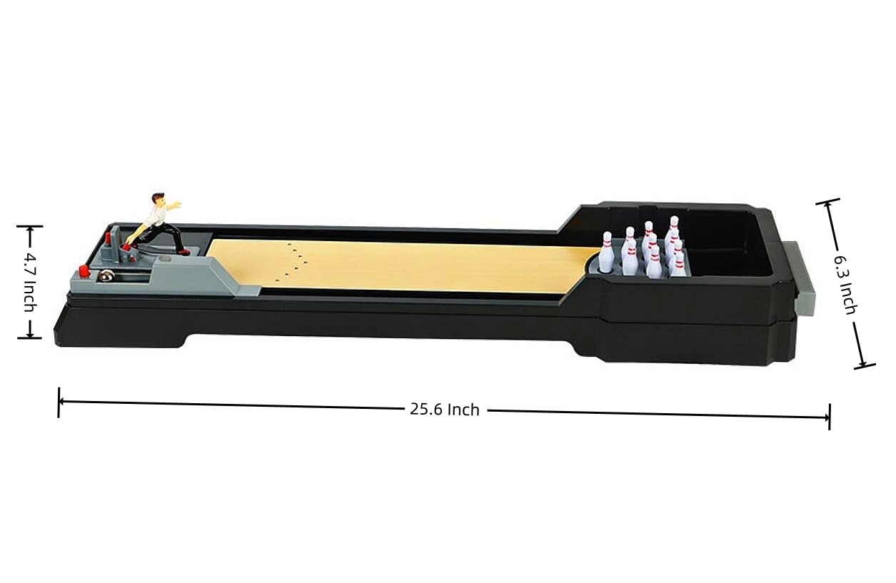 Mini Desktop Bowling Game Set – 10 Pins & Rolling Ball,Tabletop Sports Toy for F