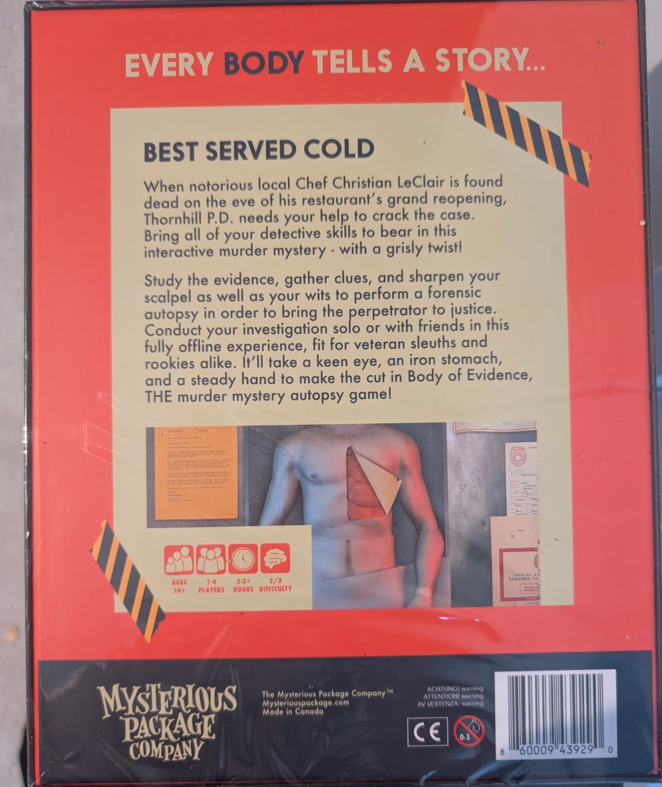 Body of Evidence: Best Served Cold – Murder Mystery Autopsy Game (New/Sealed)