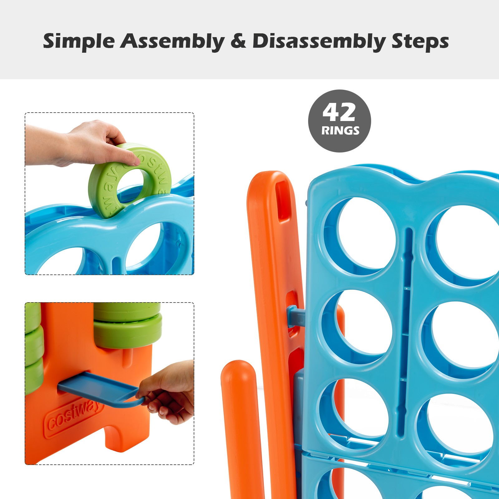 Jumbo 4-to-Score 4 in A Row Giant Game Set Indoor Outdoor Kids Adults Family Fun