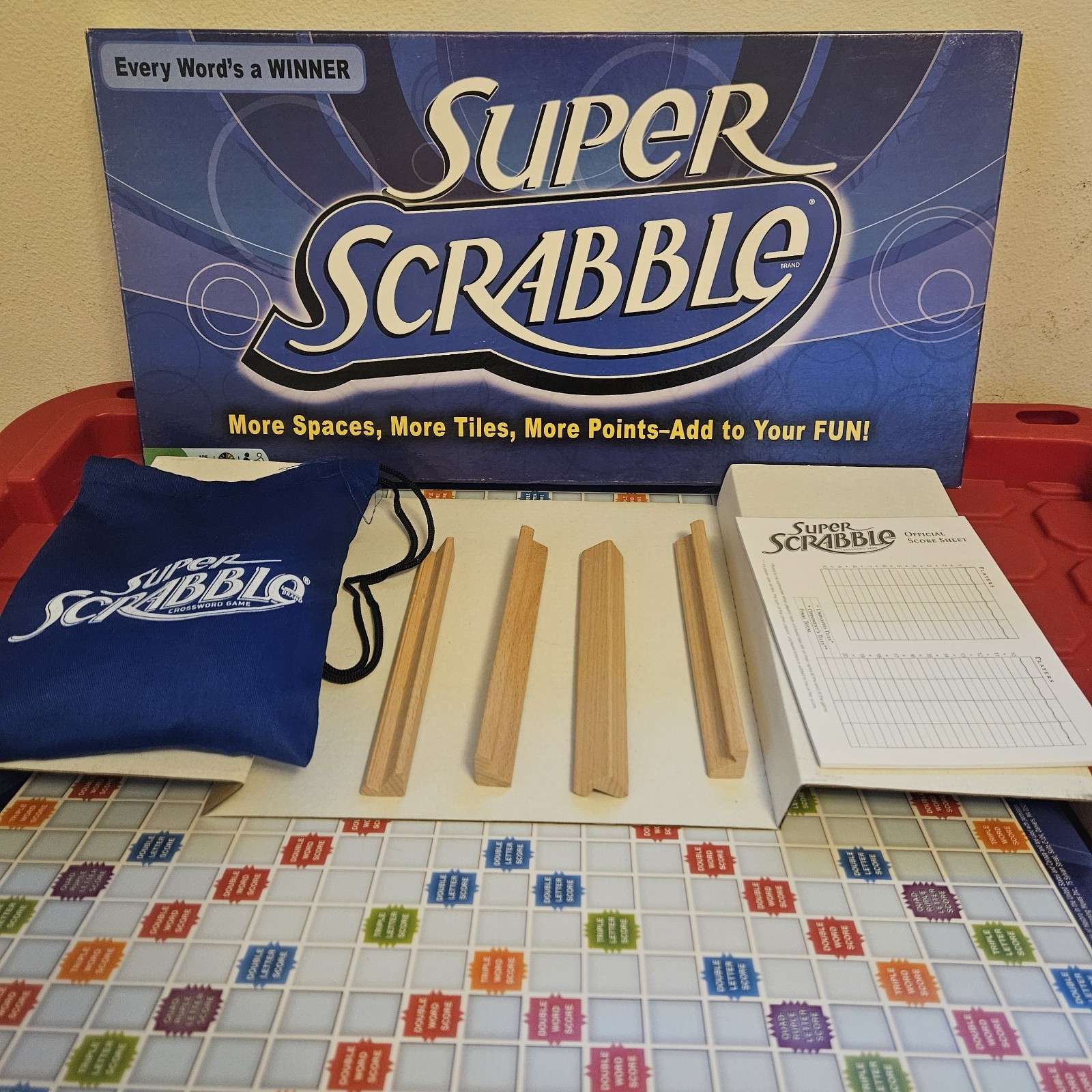 Super Scrabble Board Game – 2011 – 200 Tiles – (No Instructions)