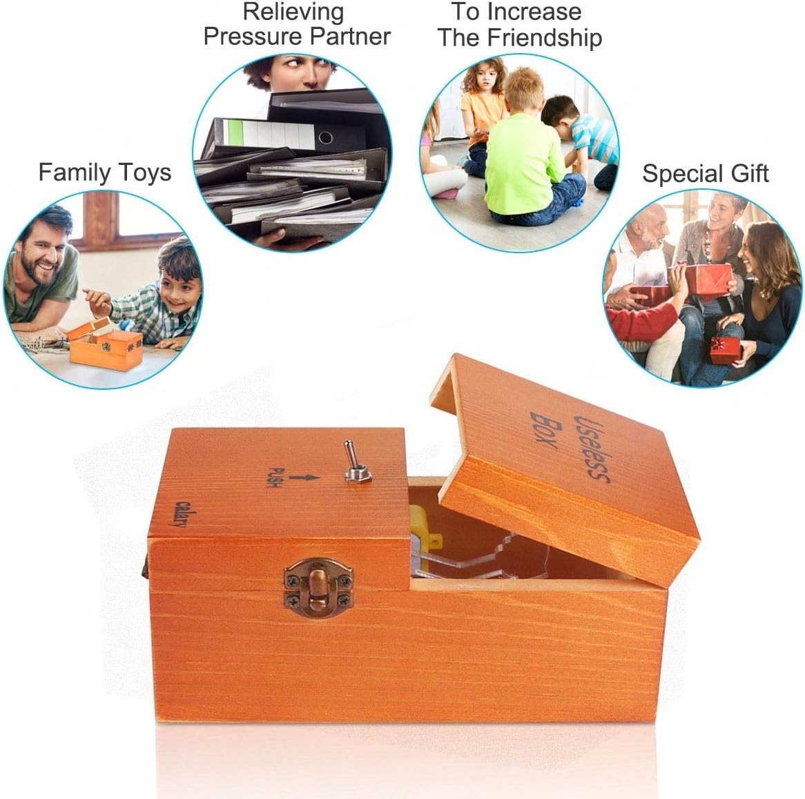 Useless Box Turns Itself Off in Box Alone Machine Fully Assembled in Box Brown