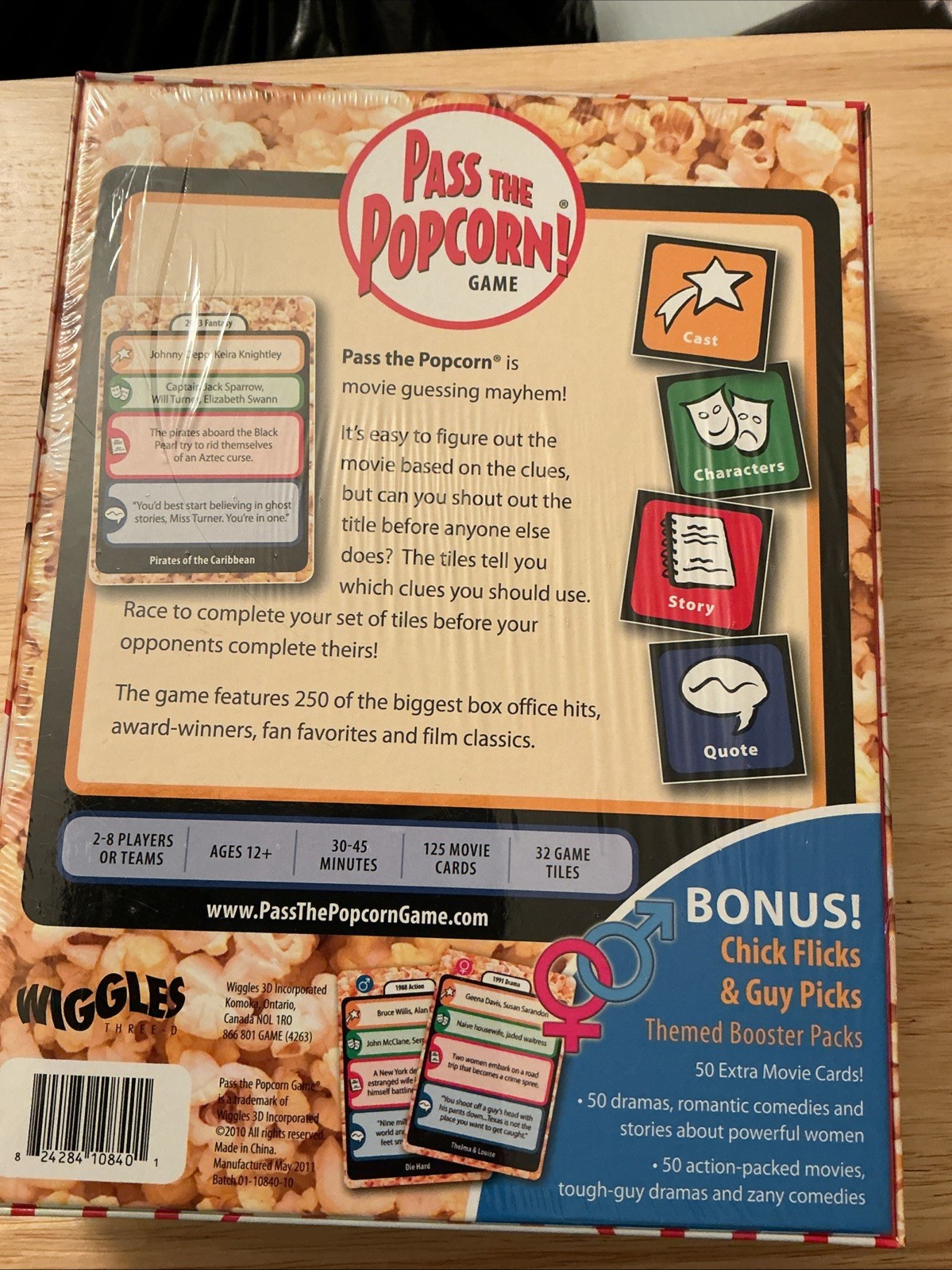 Pass the Popcorn!, NEW/Sealed, Movie Fun Game, 12+, 2 – 8 Players
