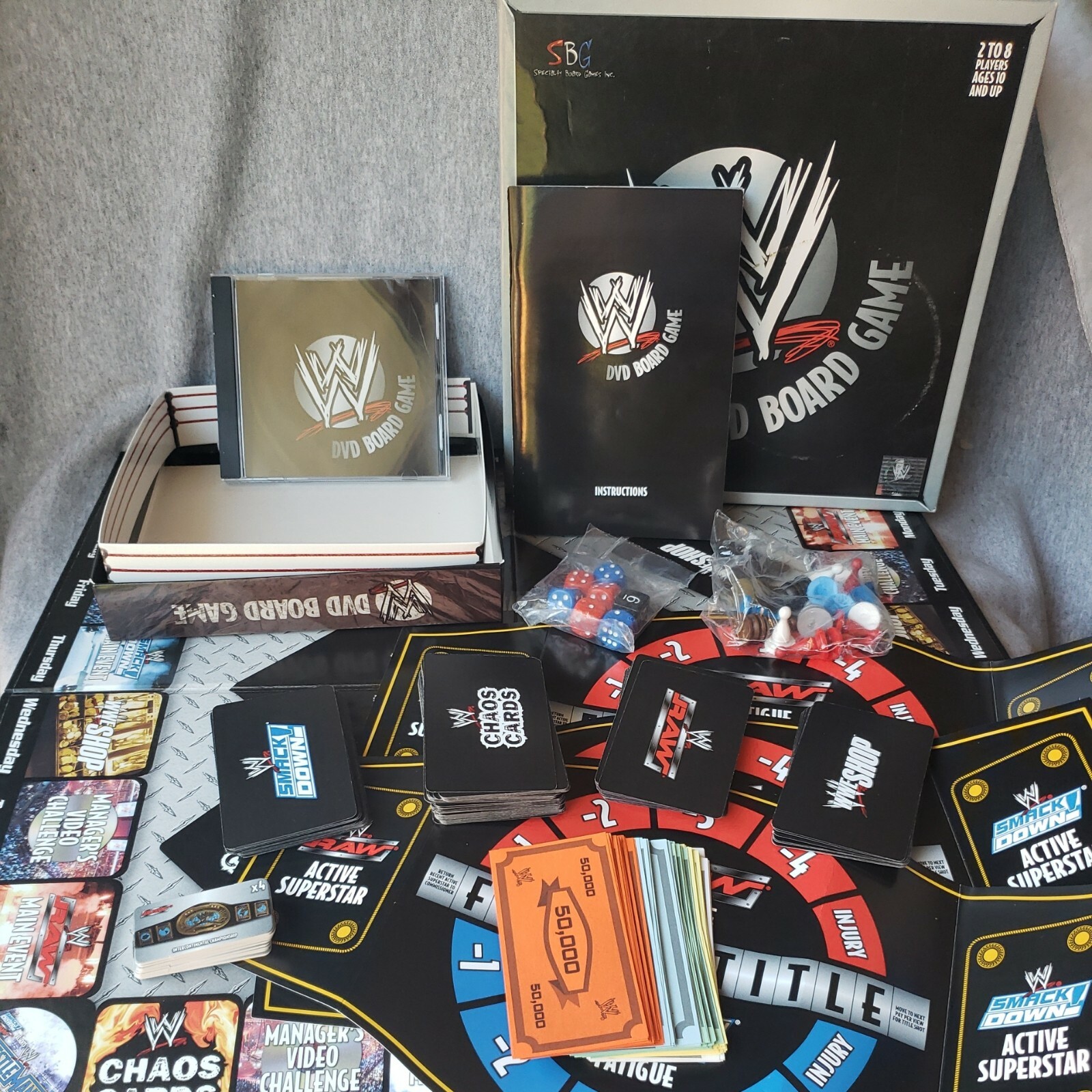 World Wrestling Entertainment DVD Board Game Smack Down Raw 2005