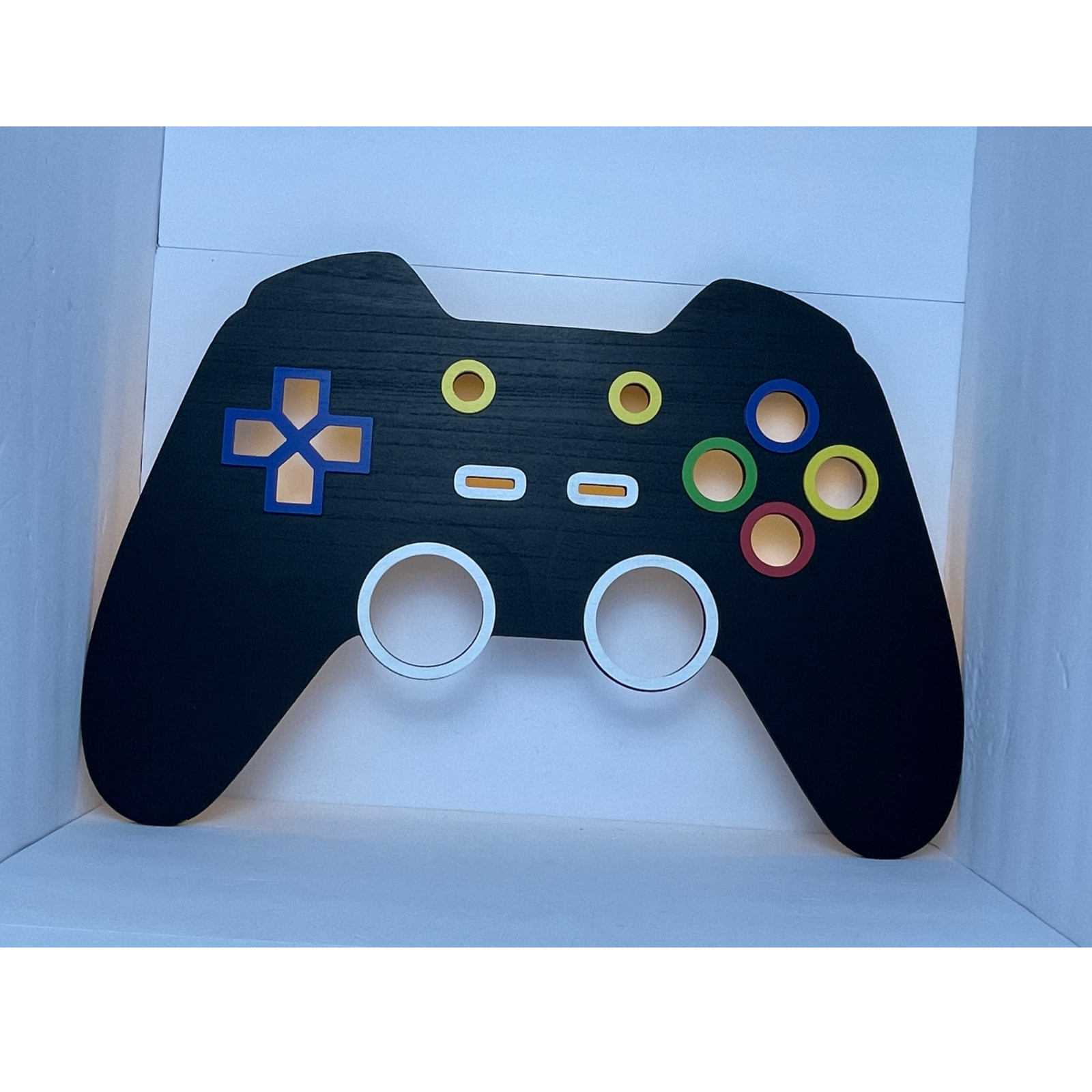 Game Controller LED Light Up Wood Wall Decor Gamer Room Gaming Wall Art 30 Inch