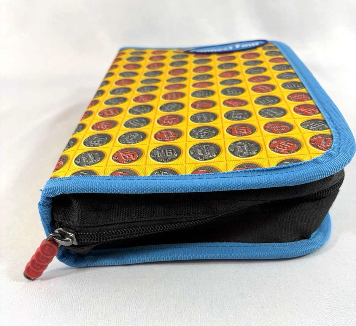 Connect 4 Four Travel Folio Board Game Zipper w Fabric Carrying Case Hasbro