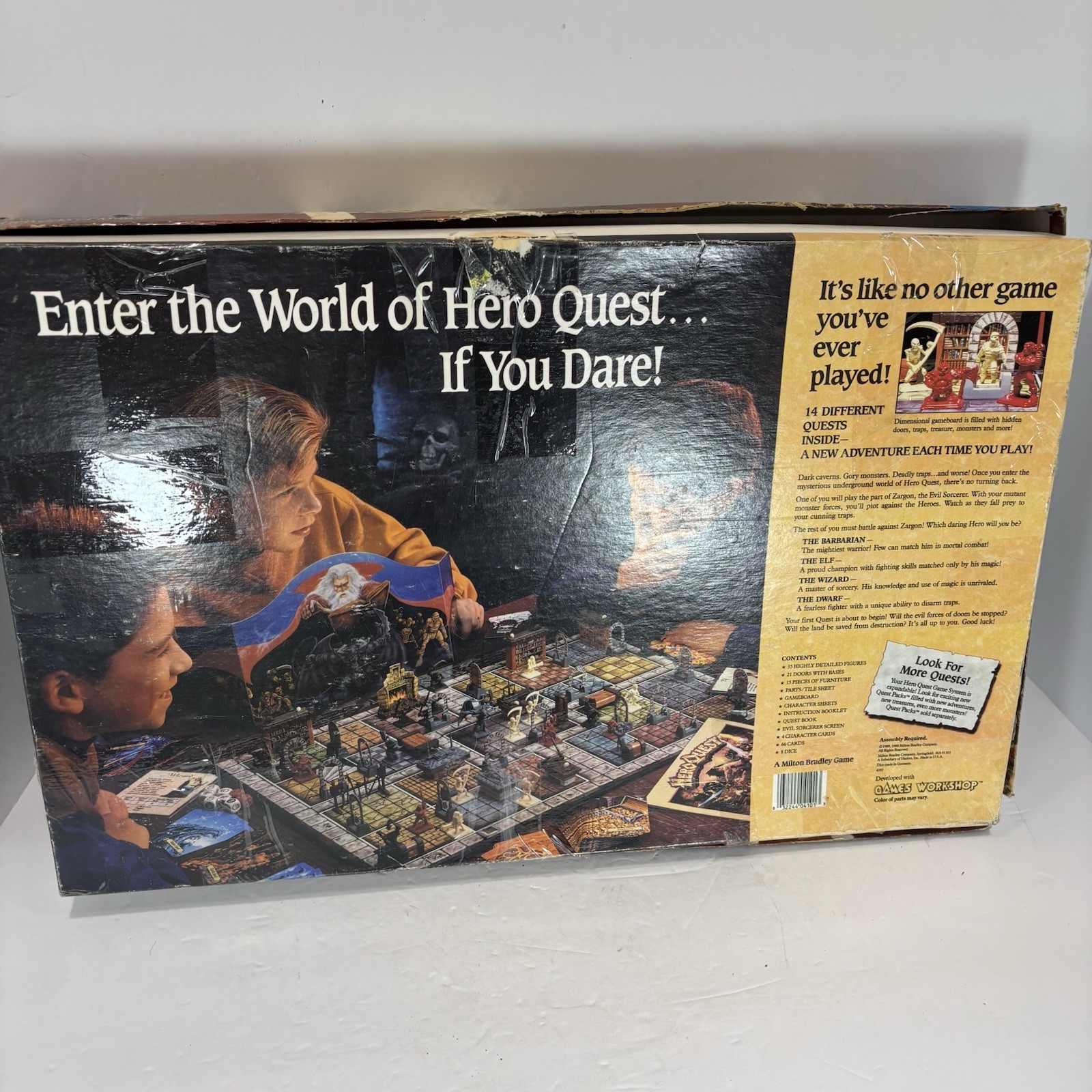 Hero Quest Board Game – 1989 Milton Bradley-Complete- Organized – Read