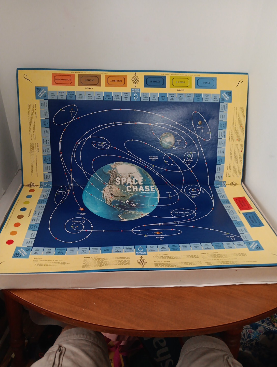 Space Chase, Board Game, 1967 Rand McNally, Rare HTF, Apollo Space Race Cold War