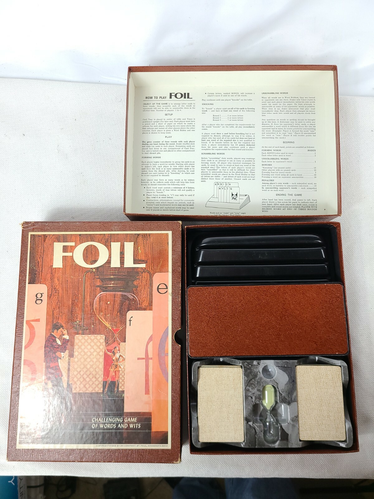 Vintage FOIL 3M Board Game of Words and Wits Bookshelf Edition Complete 1968 (WJ
