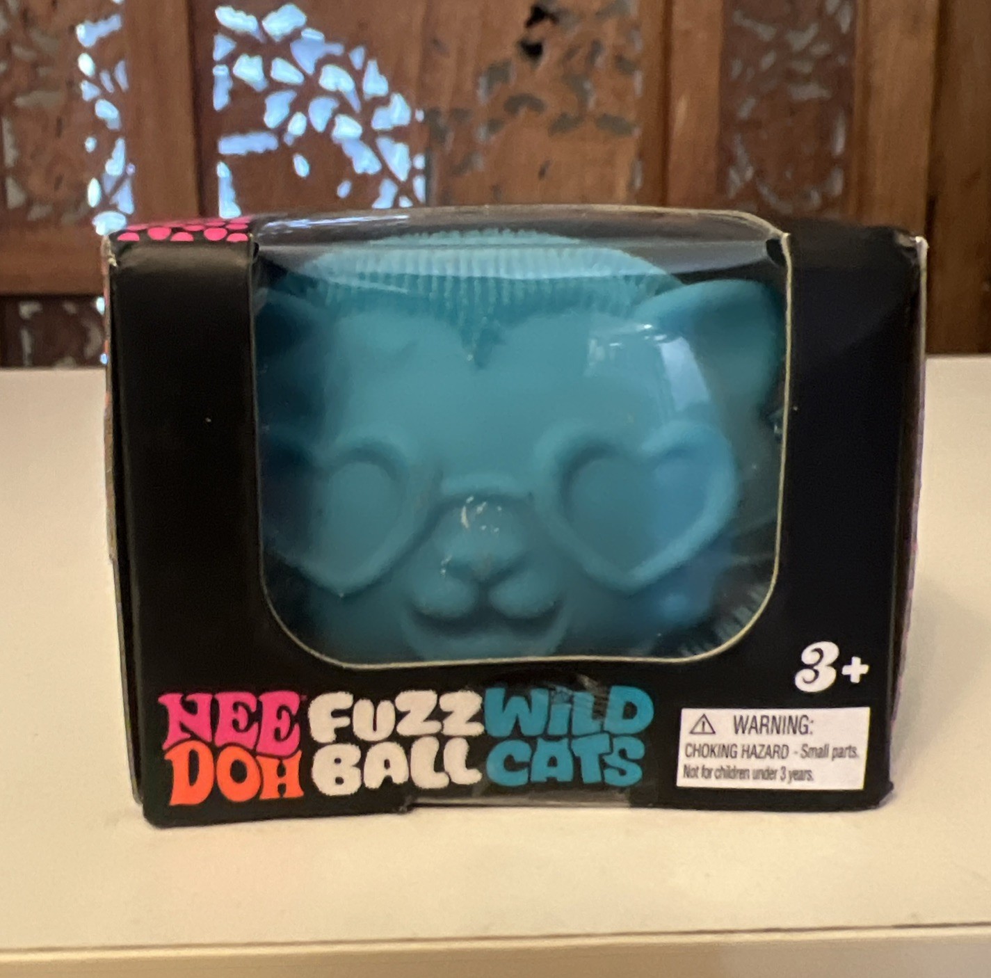 NeeDoh Wild Cats Fuzz Ball BLUE Nee Doh Squishy NEW Authentic Schylling Sealed