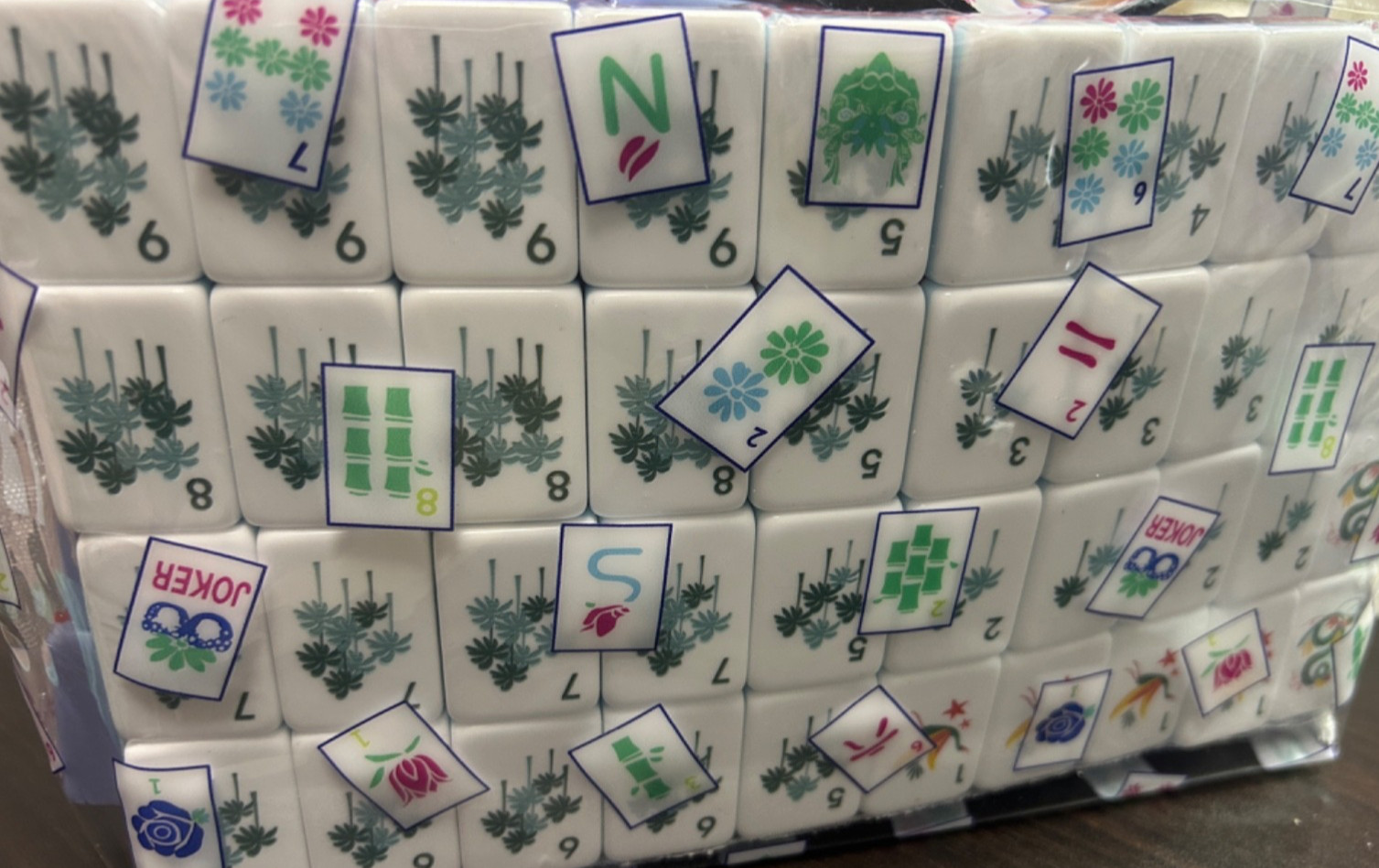 Blue Tropical wind American Mahjong Set, 160 Paris Mah Jong Tiles + storage bag