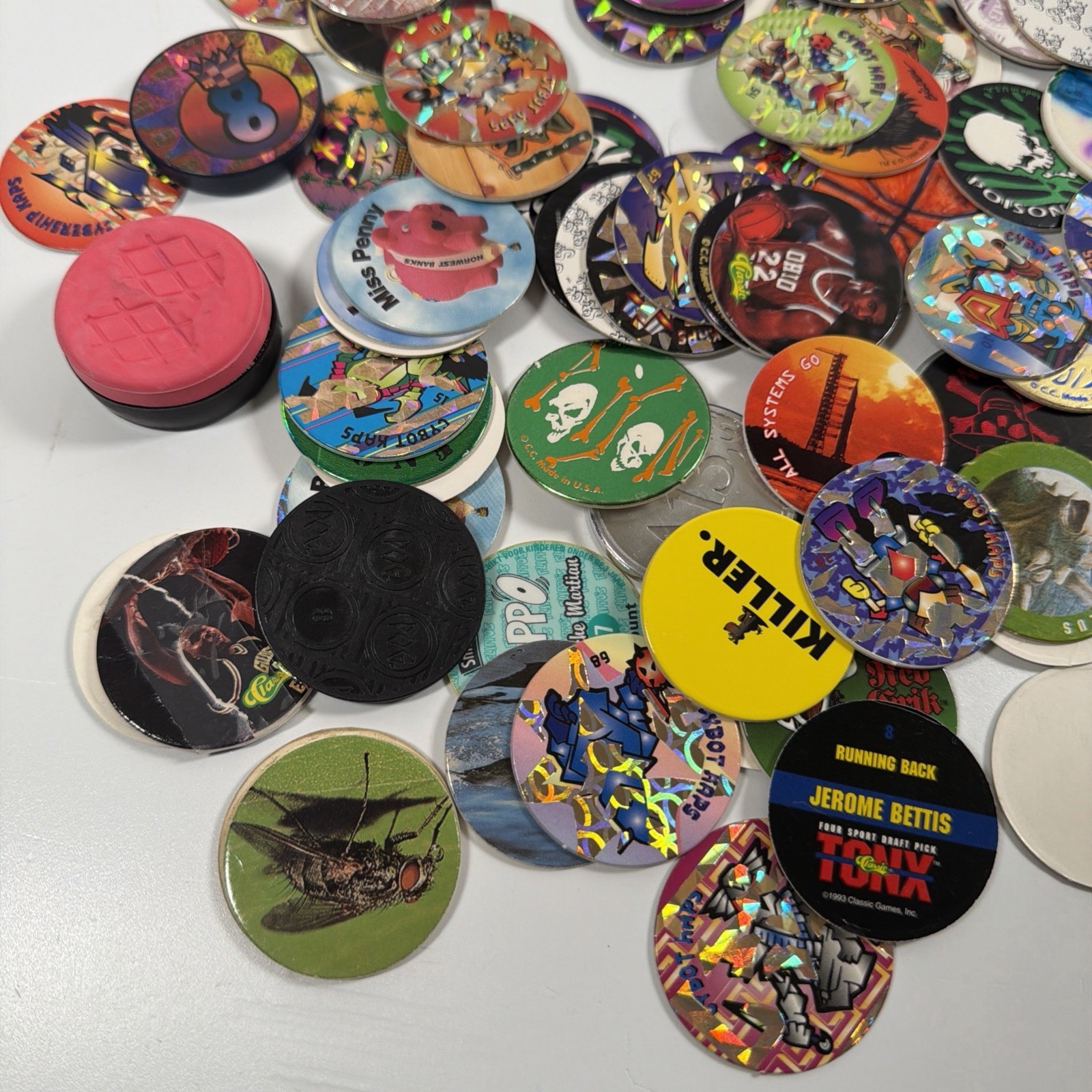 Vintage Pog Lot – Rocket Ship Container A13 Big Foot Slammer Collection