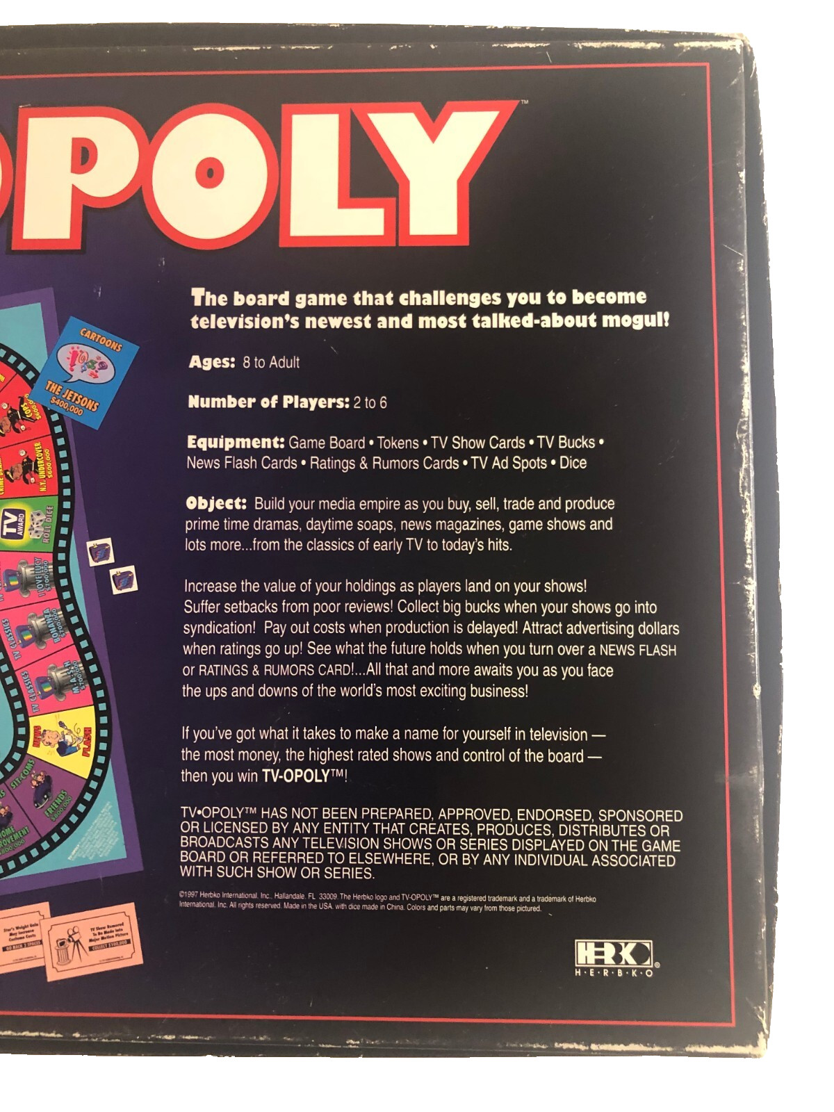 1997 TV Guide TV-OPOLY the Media Mogul Board Game for Everyone
