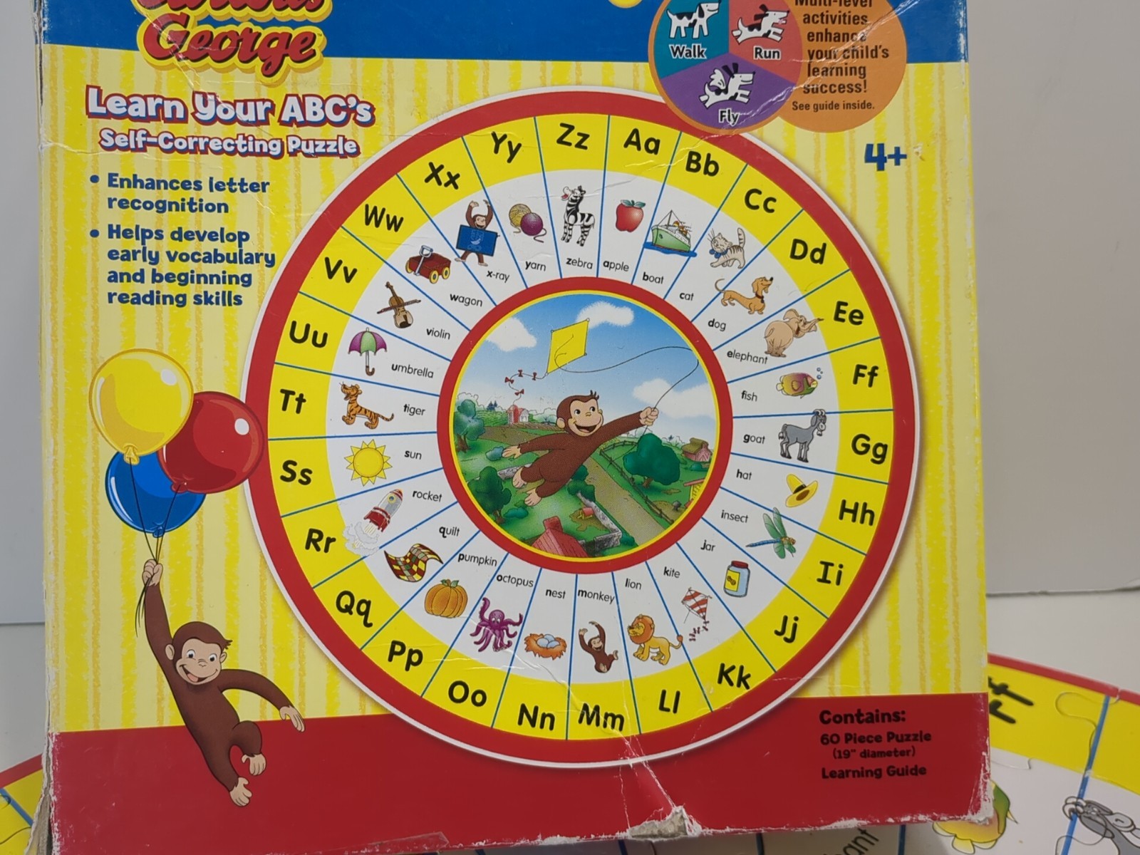 2007 Curious George Self Correcting Puzzle by Universal Complete Pre-owned