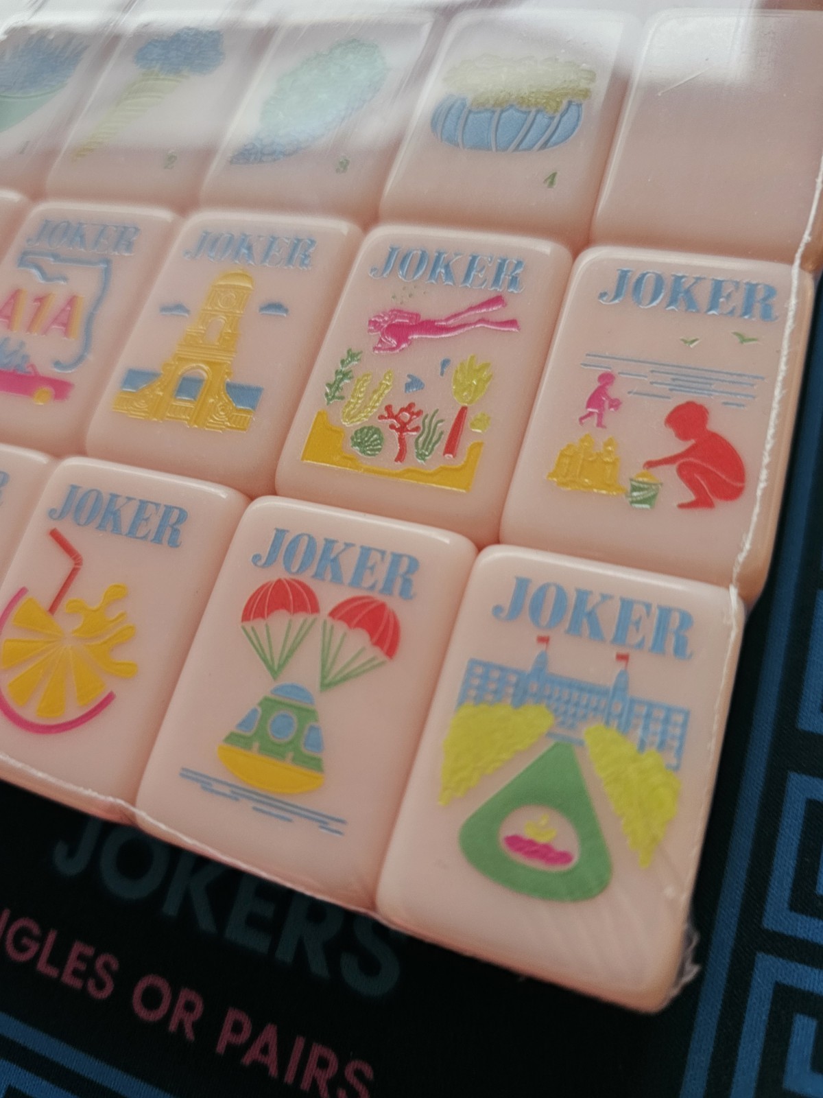 New Florida America Pink Mahjong Tile Set 160 Mah Jong Tiles