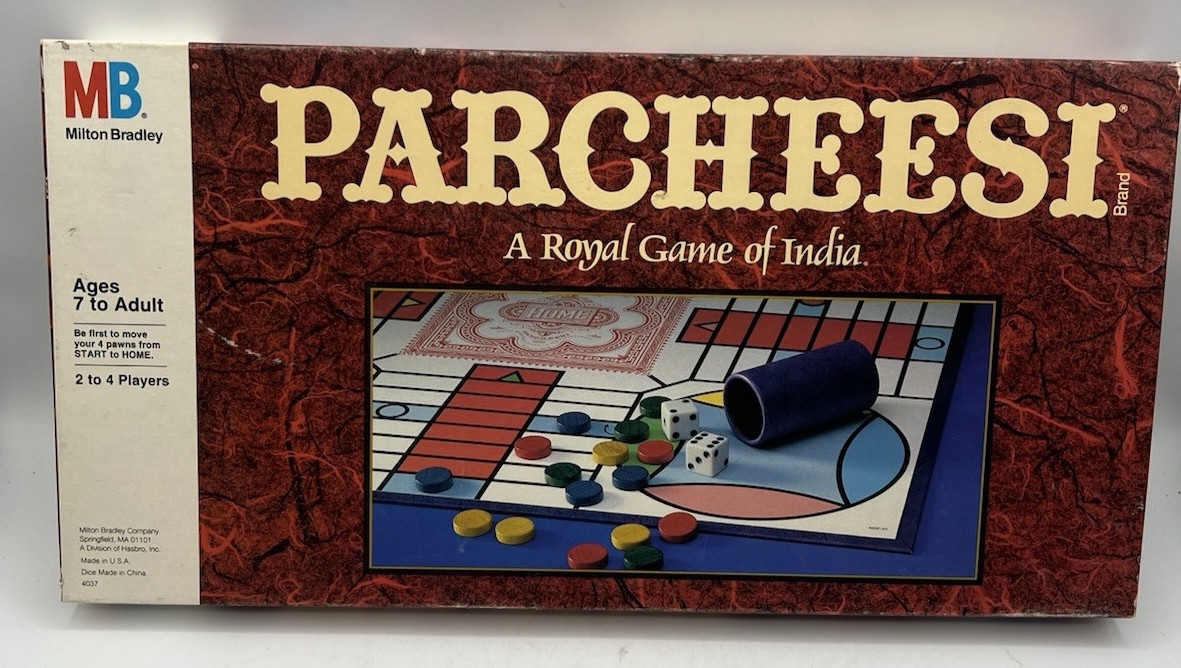 Vintage 1989 Parcheesi Royal Game of India Milton Bradley Complete Wooden