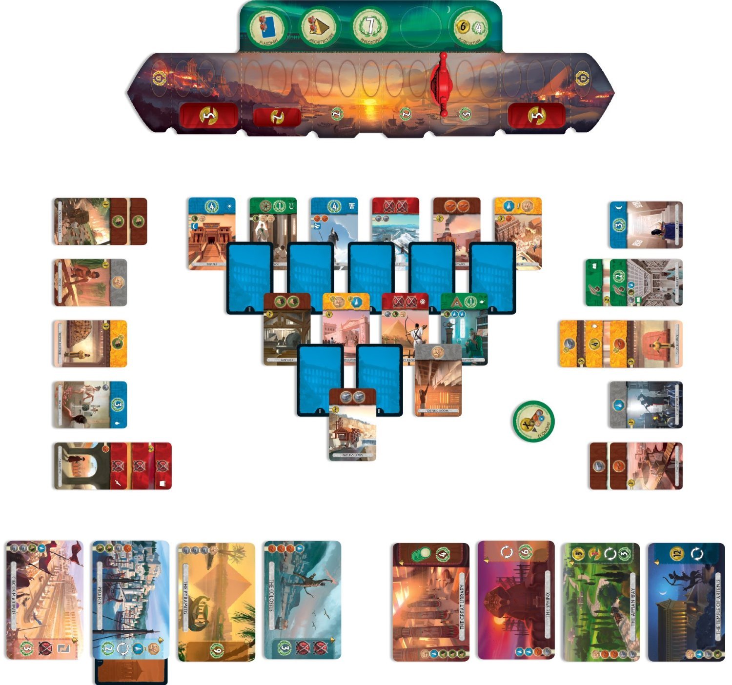 7 Wonders Duel Stand Alone 2 Player Board Card Game Asmodee ASM SEV07 Card