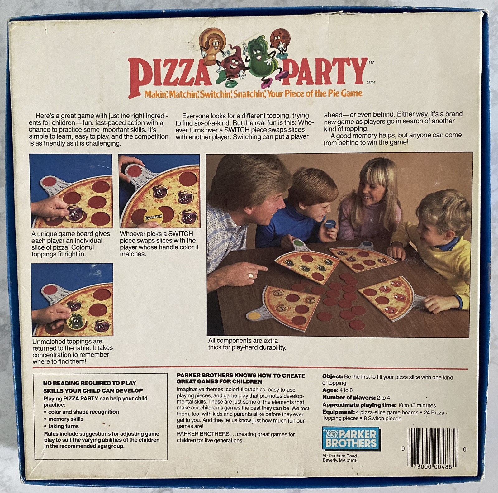 Vintage Pizza Party Board Game – Parker Brothers 1987 Complete