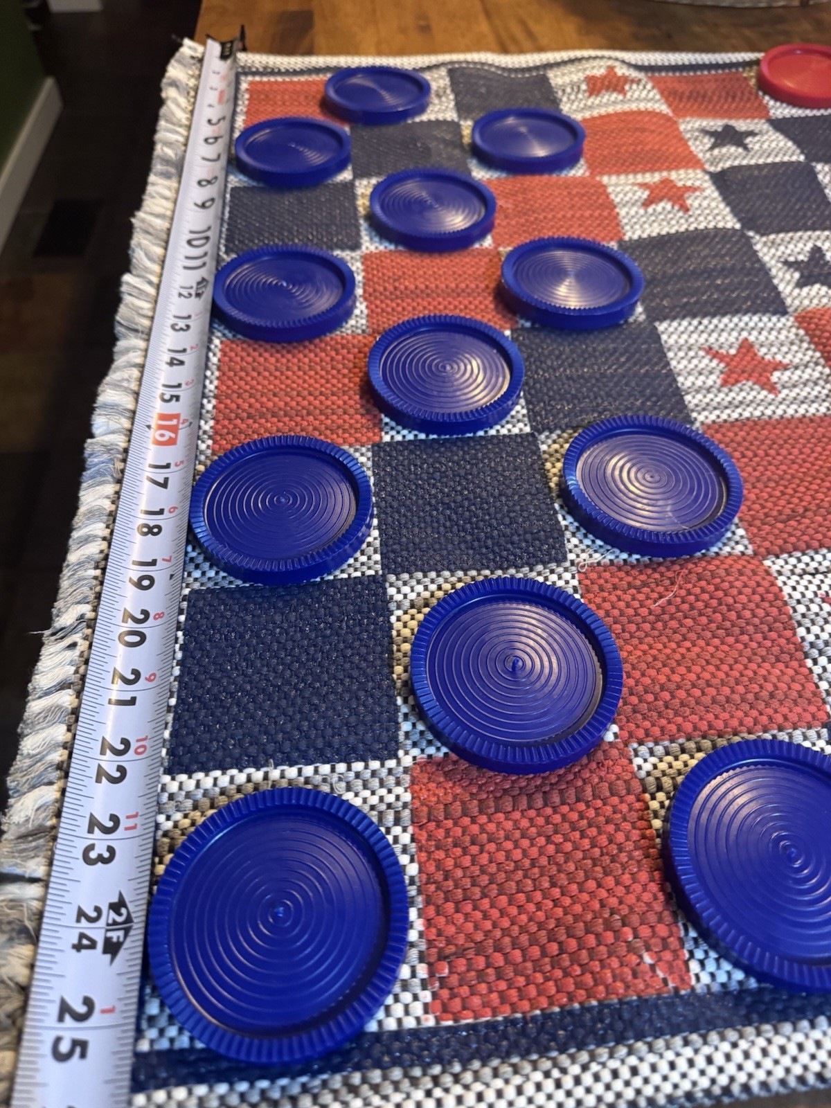 Multiflex Large Checkers Set Game for Indoor/Outdoor – Patriotic Special Edition