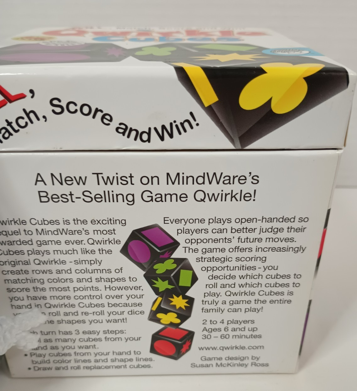 Qwirkle Cubes Game Mix Match Roll Win Mindware 2009 Dice Family Night Complete
