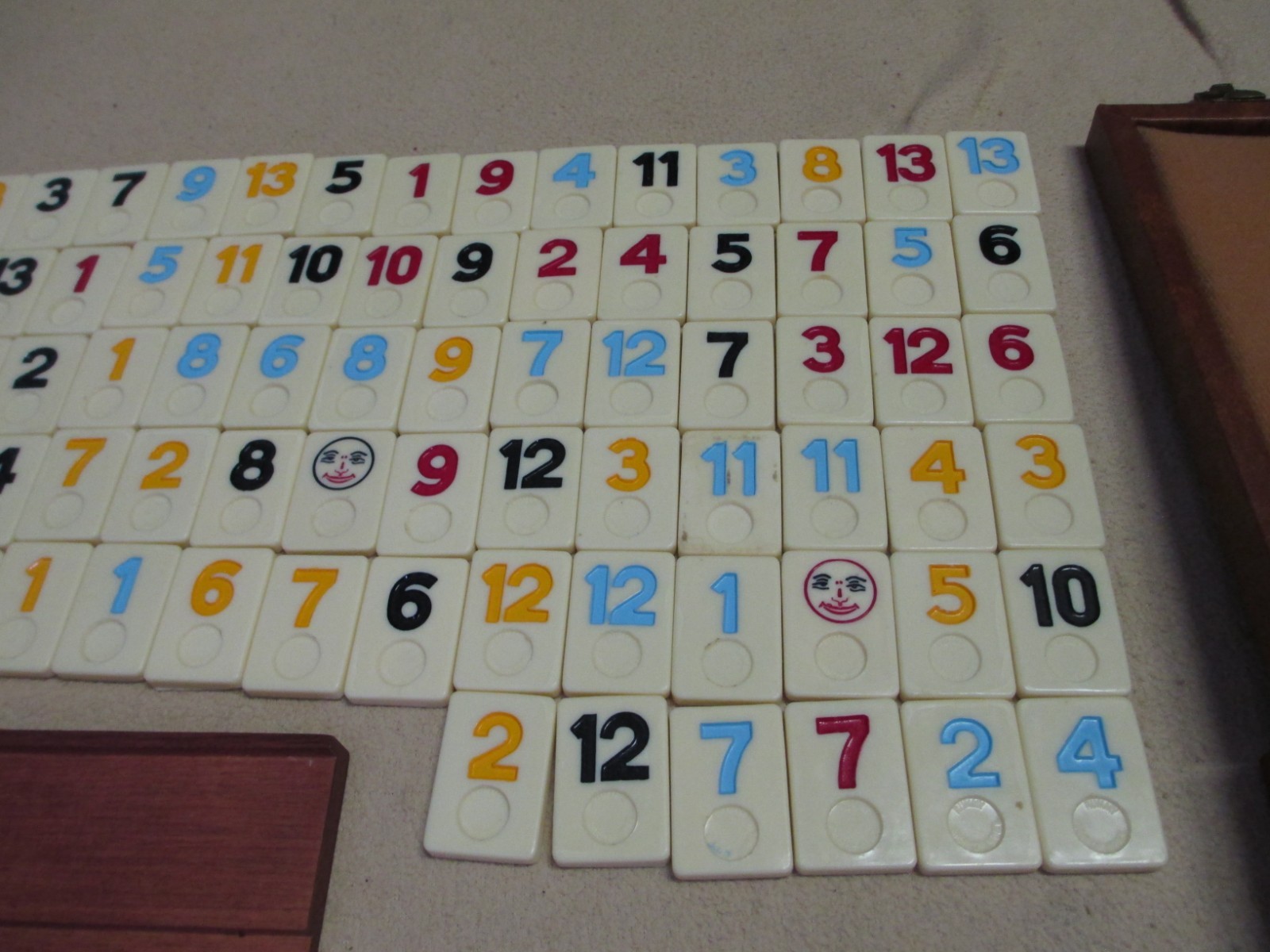 Vintage Mahjong Rummy tile set, 106 in case, 3 trays