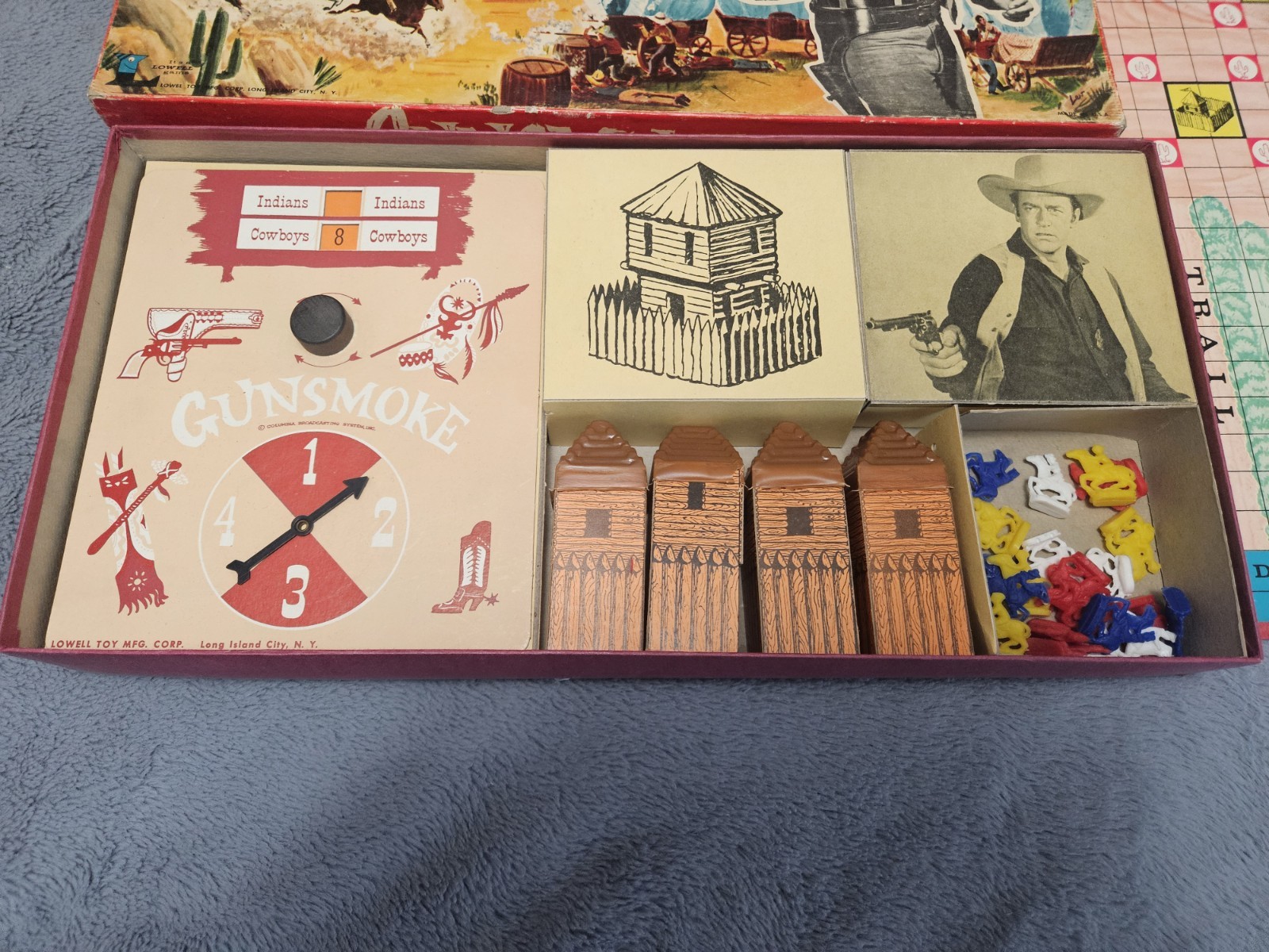 ~ Vintage Rare 1958 Gunsmoke Board Game #822 LOWELL Toy Mfg. Co. Matt Dillon ~