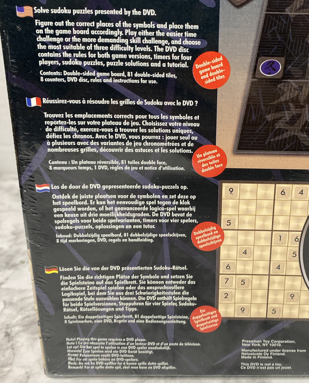 Sudoku DVD Board Game New Sealed Pressman Games Multiple Language 1-4 Players